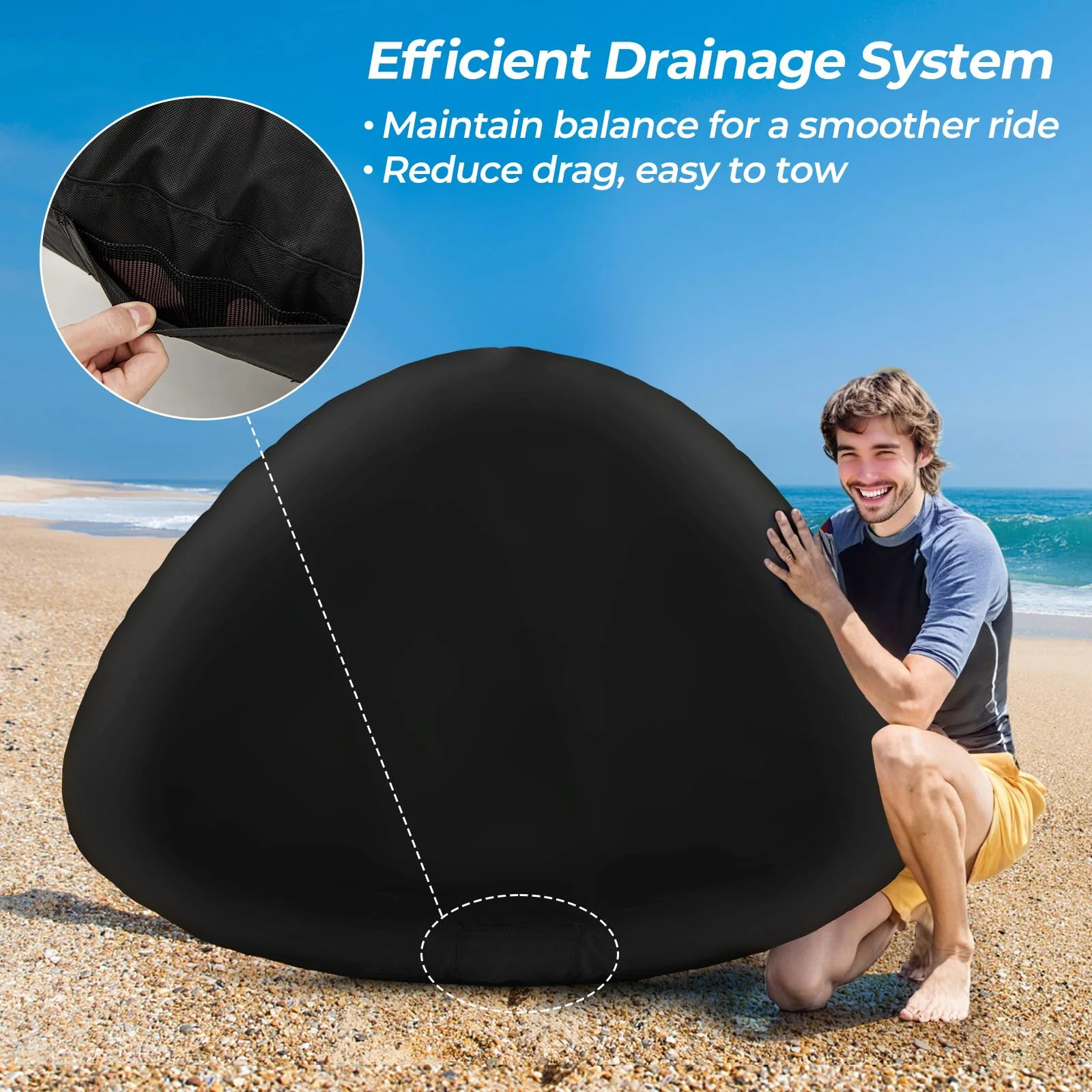 1-2 Person Inflatable Boat Tube with Quick Connector - Image 7