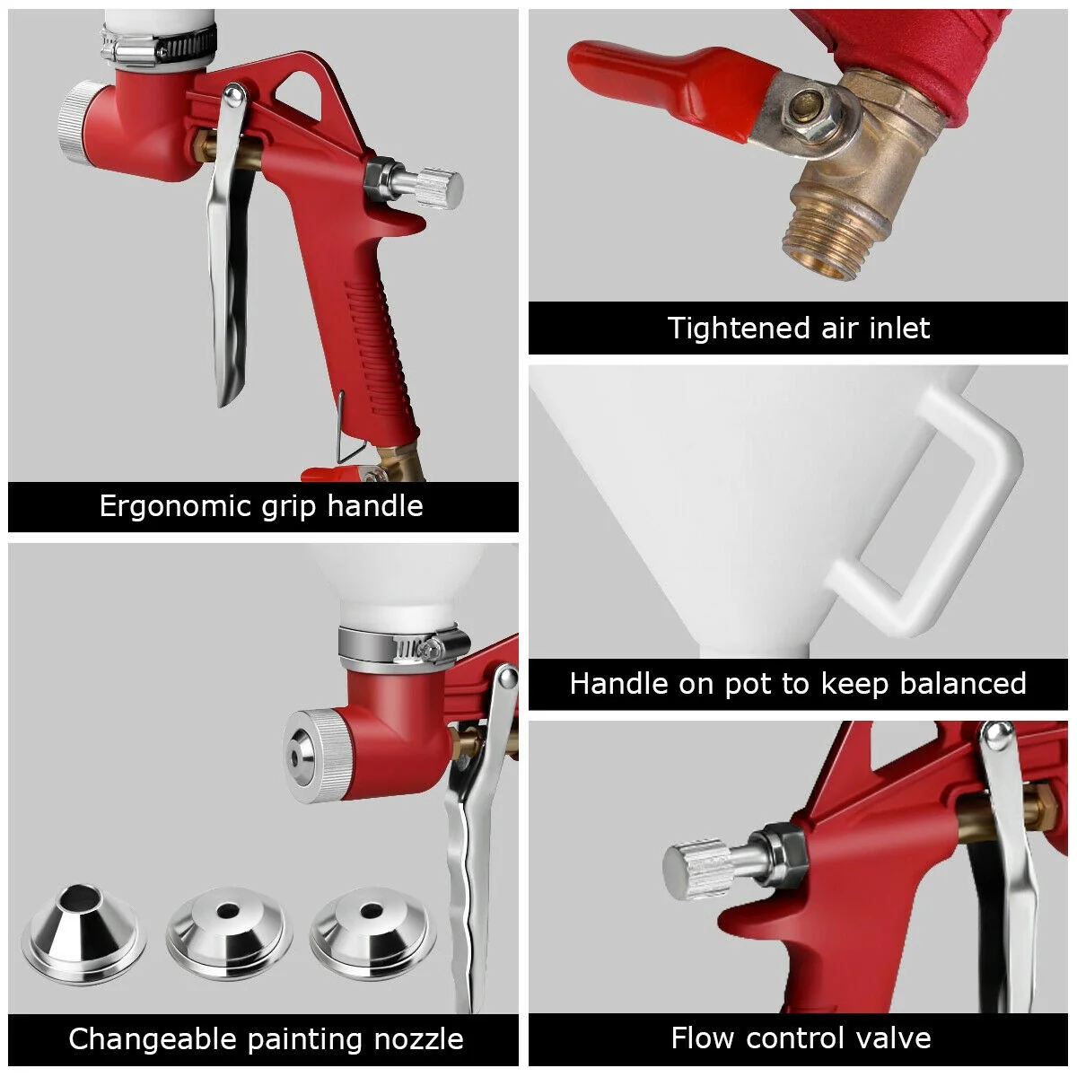 Goplus 1.45 Gallon Air Texture Gun, Drywall Texture Sprayer with 3 Nozzle 4.0mm, 6.0mm - Image 9
