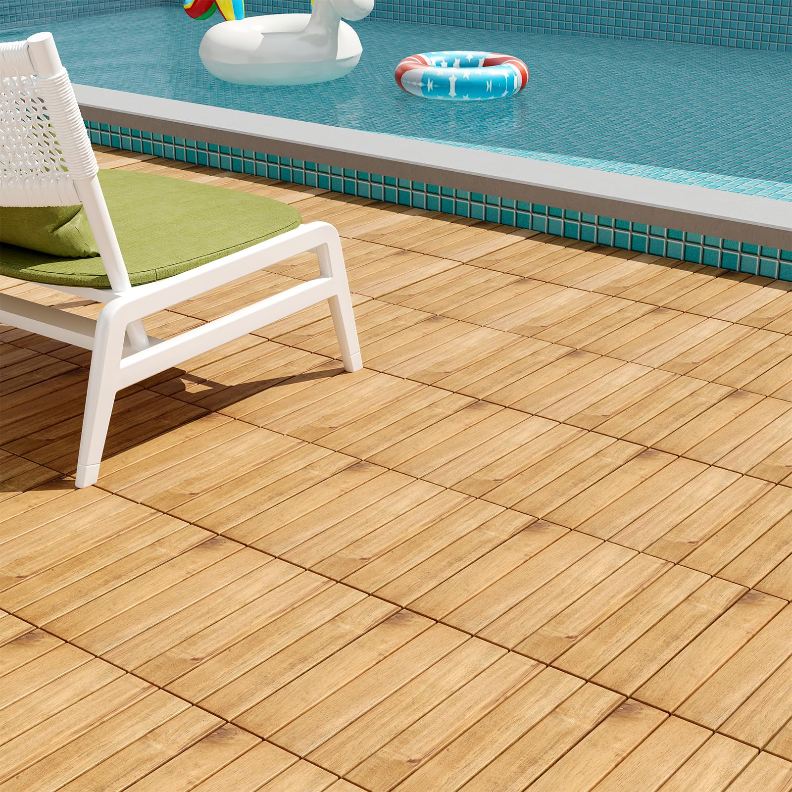12" x 12" Snap-Lock Outdoor Interlocking Flooring Tiles 30 Pcs - Image 16