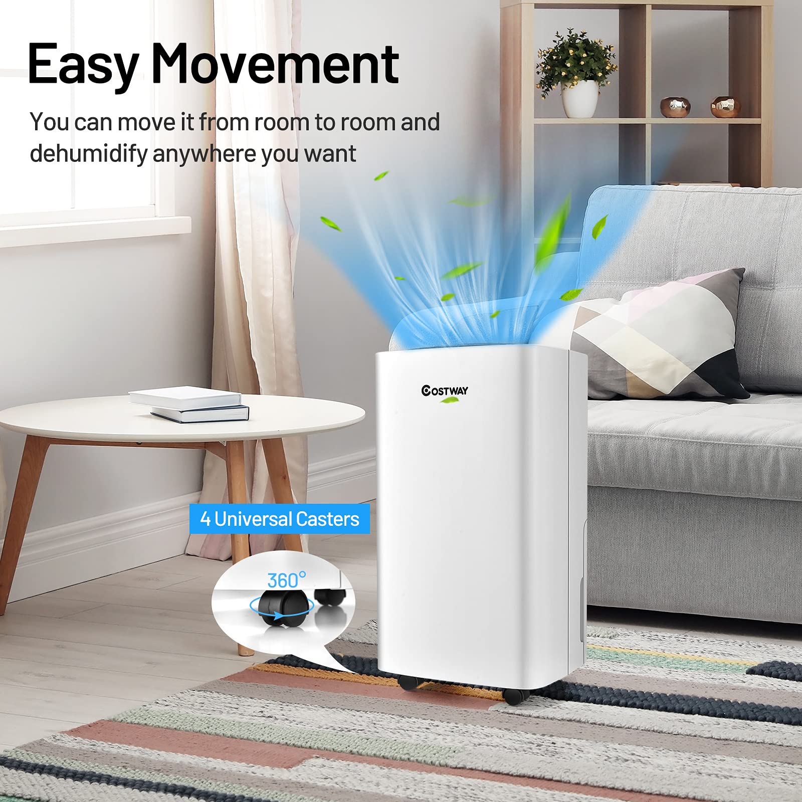 1500 Sq. Ft Portable 30 Pints, Dehumidifier with 3 Modes, 2 Speeds, 24H Timer, 0.5 Gallon Water Tank - Image 8