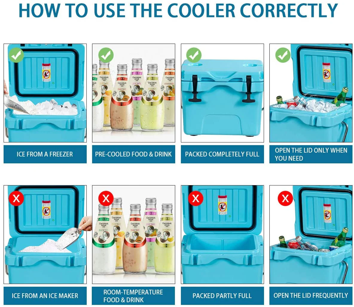 16 Quart Cooler, Portable Insulated Ice Chest - Image 12