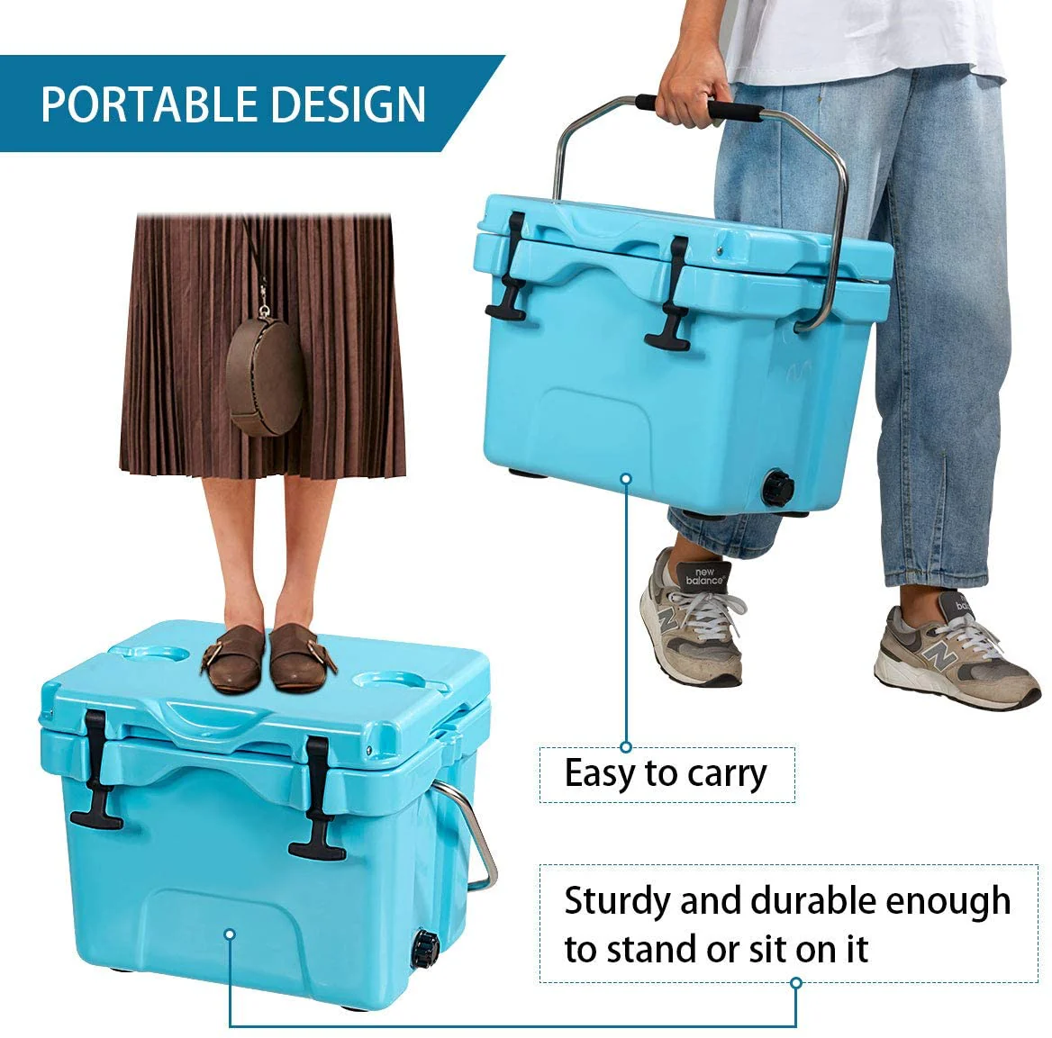 16 Quart Cooler, Portable Insulated Ice Chest - Image 14