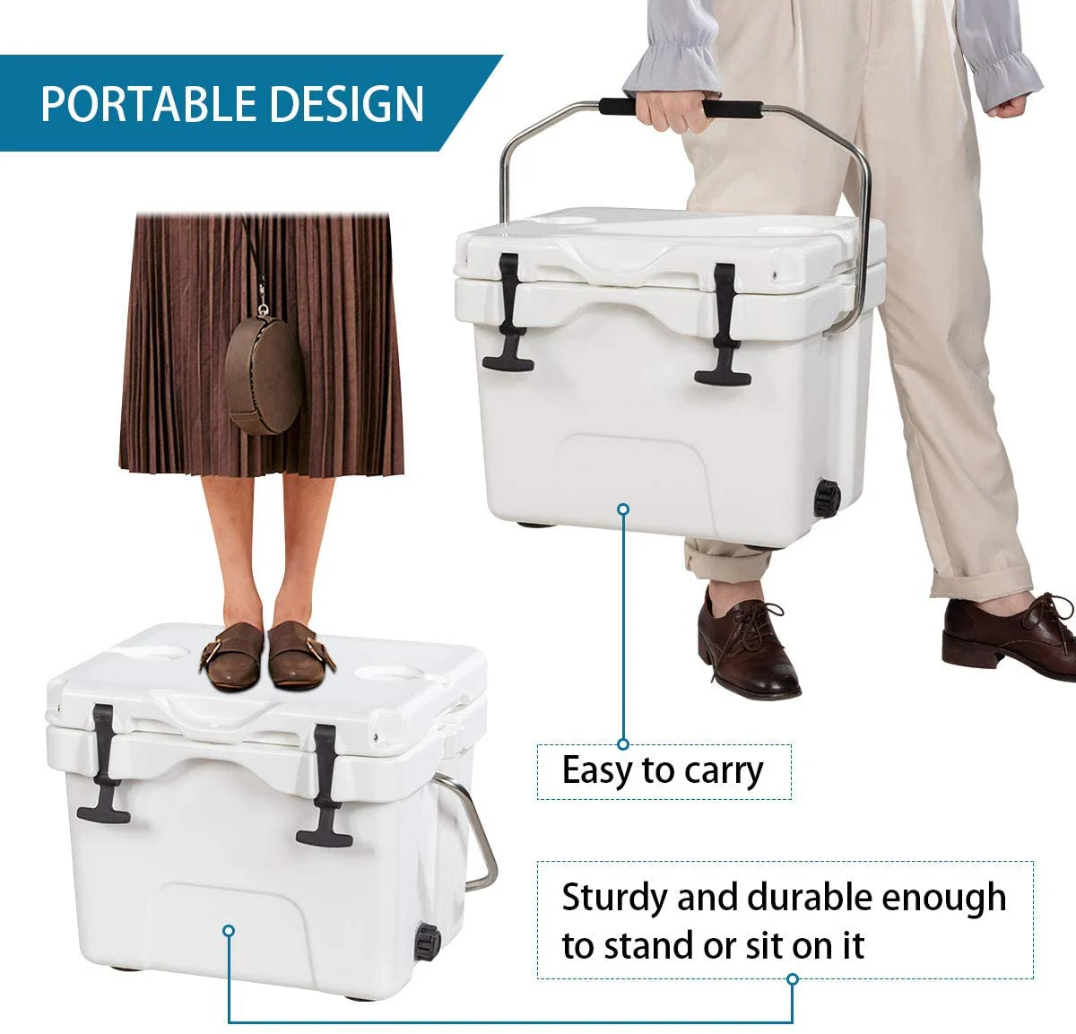 16 Quart Cooler, Portable Insulated Ice Chest - Image 5