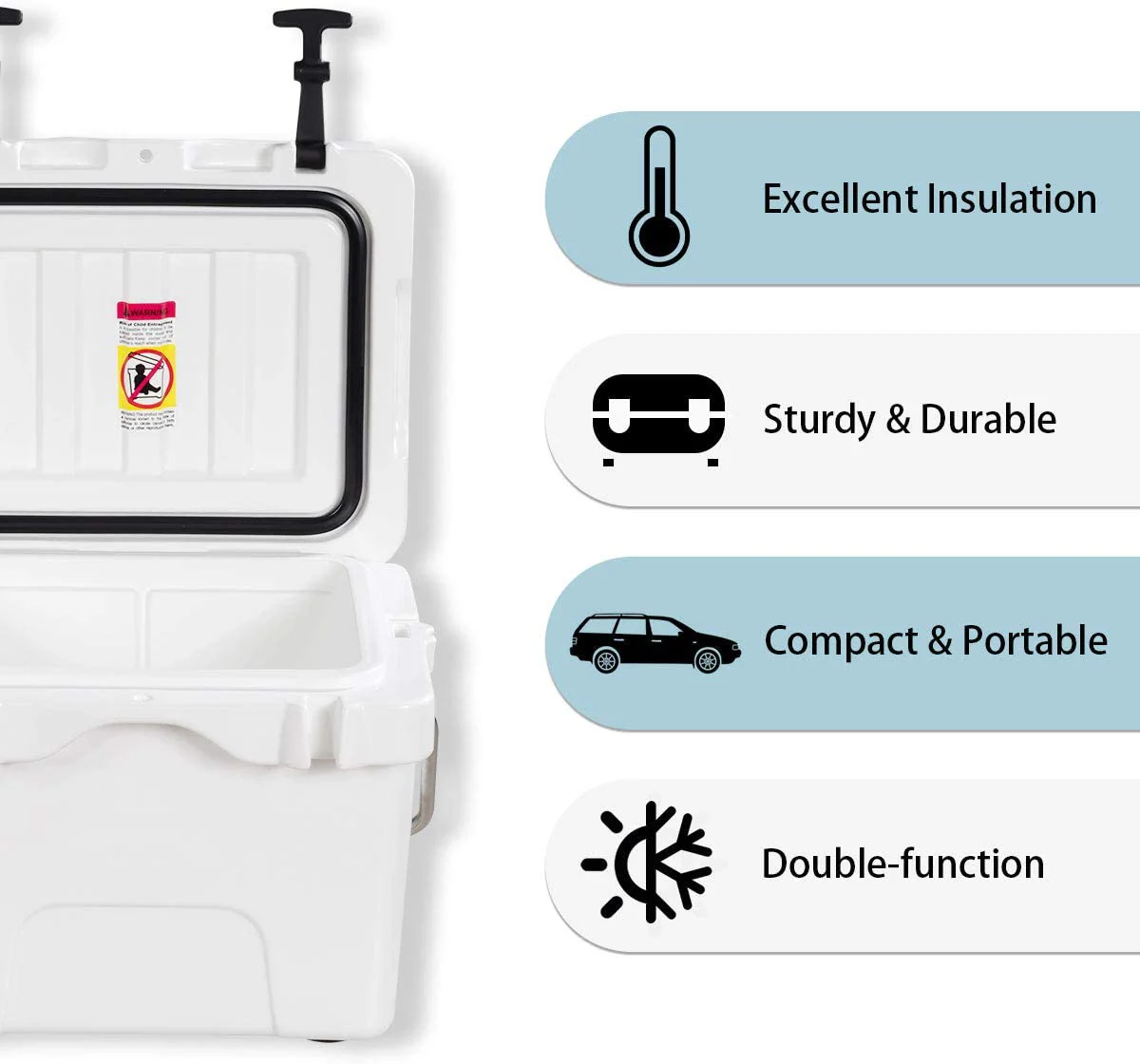 16 Quart Cooler, Portable Insulated Ice Chest - Image 6