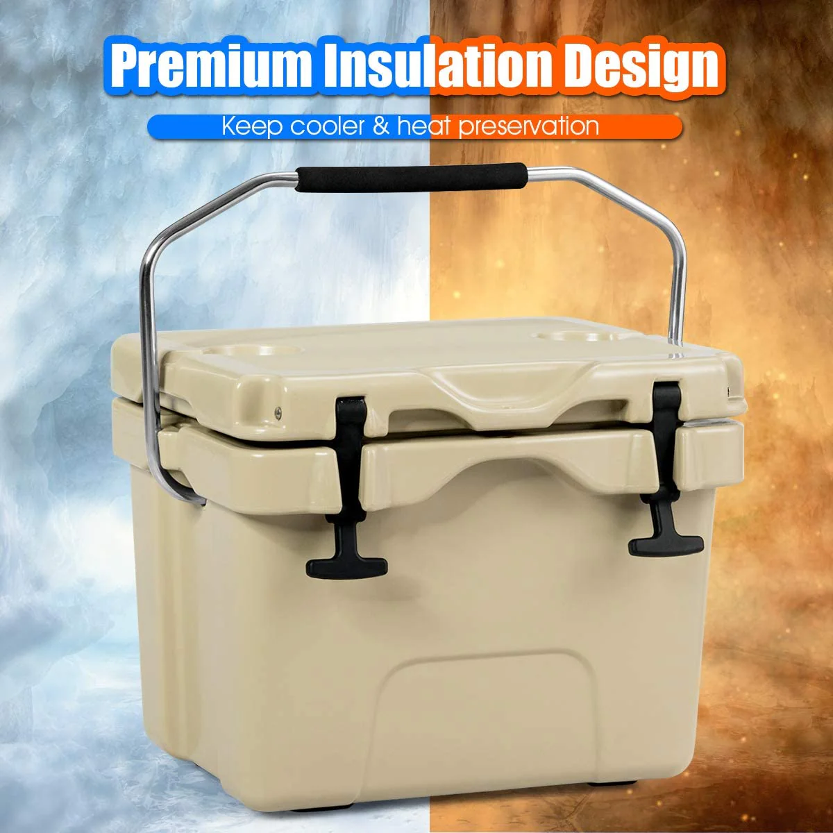 16 Quart Cooler, Portable Insulated Ice Chest - Image 8