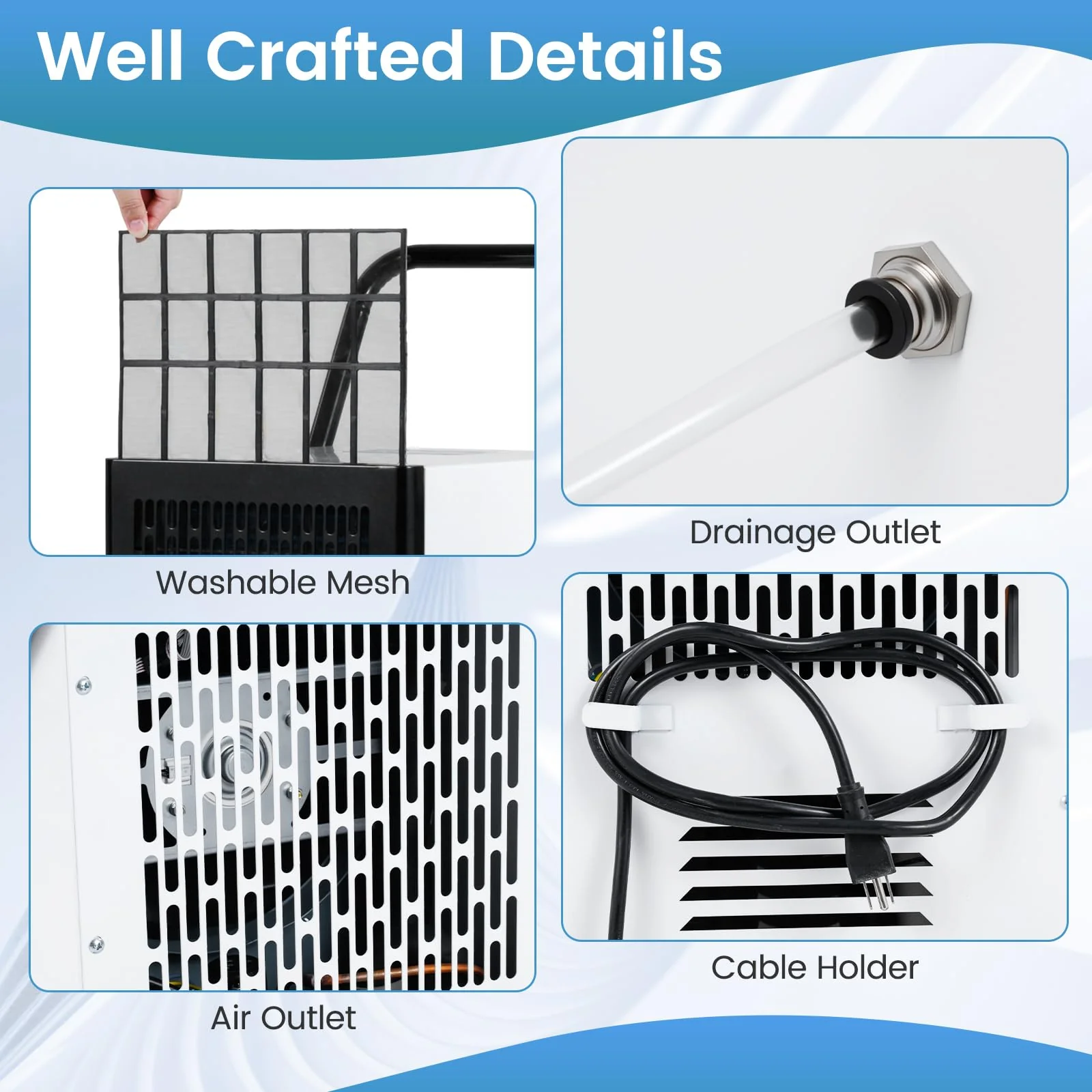 189 Pints Commercial Dehumidifier with Pump, 3.3Ft Drain Hose & Wheels - Image 7