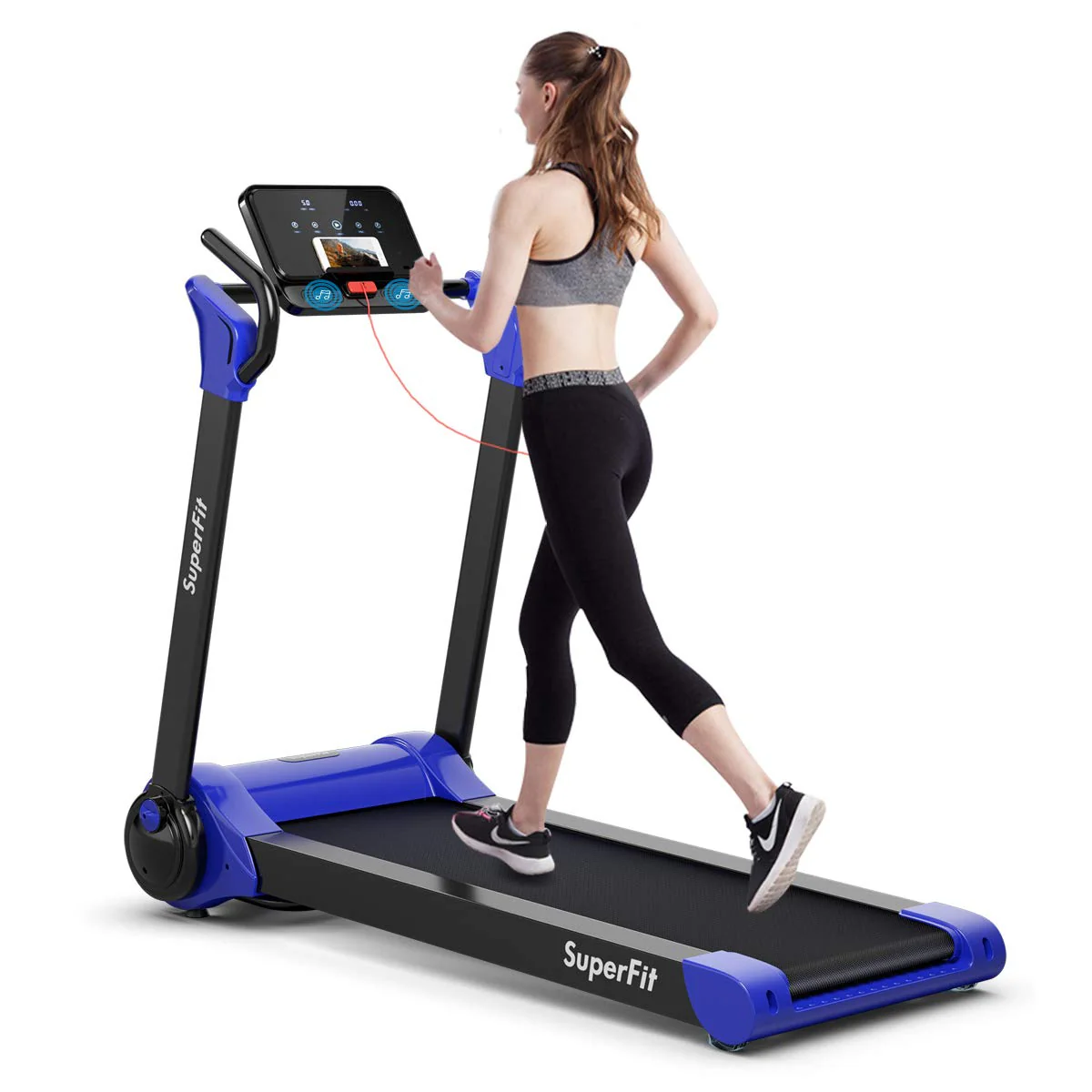 2.25HP Electric Folding Treadmill, Installation-Free Design with 8-Stage Damping System - Image 10