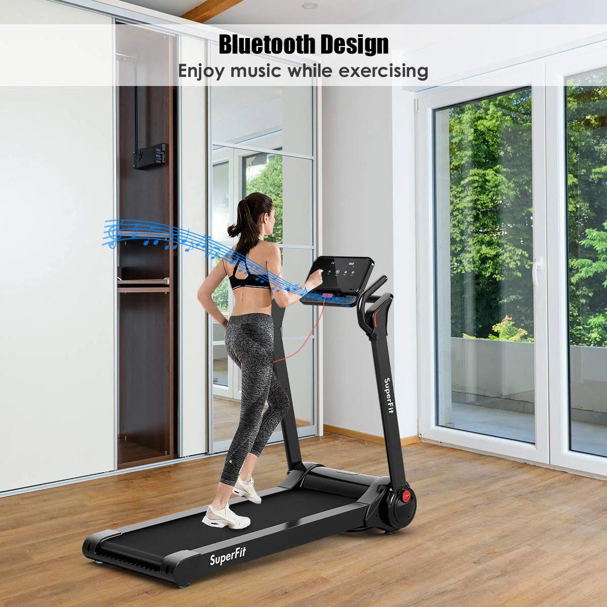 2.25HP Electric Folding Treadmill, Installation-Free Design with 8-Stage Damping System - Image 4