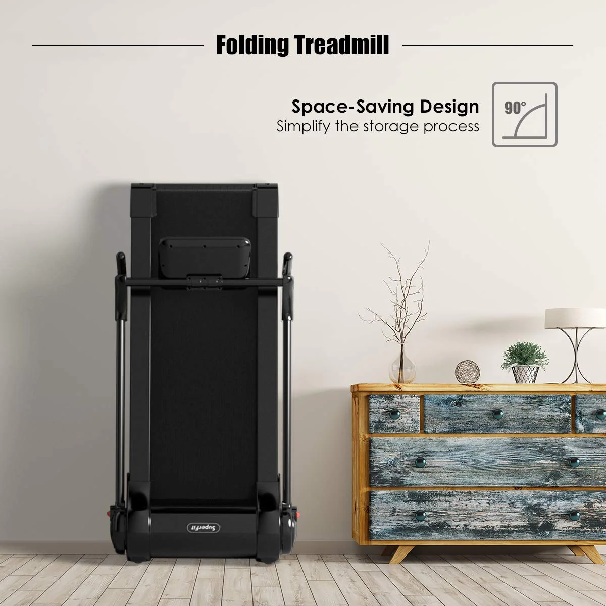 2.25HP Electric Folding Treadmill, Installation-Free Design with 8-Stage Damping System - Image 8