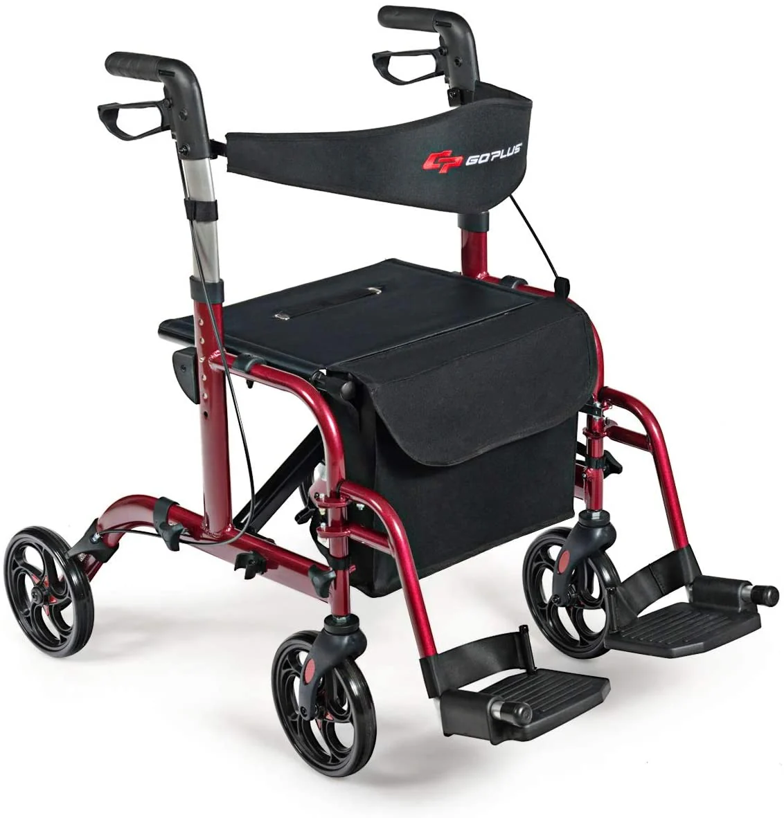2 in 1 Folding Rollator Walker, 4 Wheel Medical Rolling Walker - Image 12