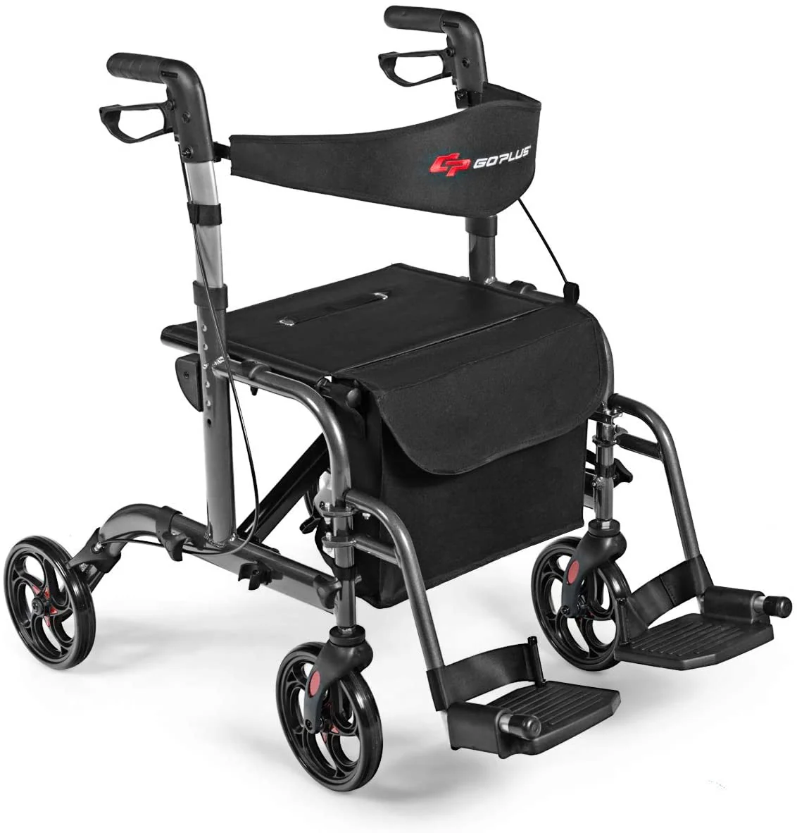 2 in 1 Folding Rollator Walker, 4 Wheel Medical Rolling Walker - Image 13