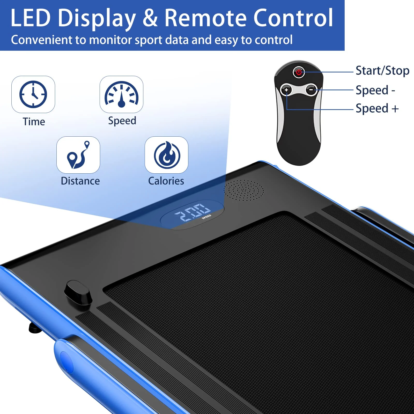 Goplus 2 in 1 Under Desk Treadmill, 2.25HP Superfit Folding Treadmills for Home Office w/Smart APP - Image 5