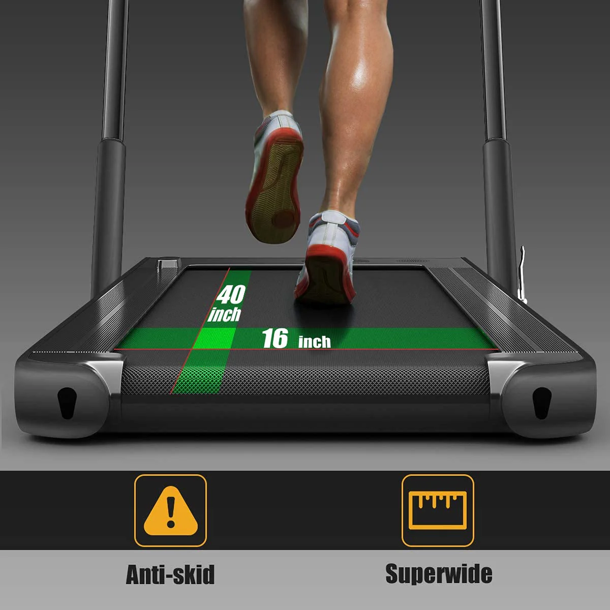 2 in 1 Folding Treadmill, 2.25HP Under Desk Electric Superfit Treadmill - Image 10