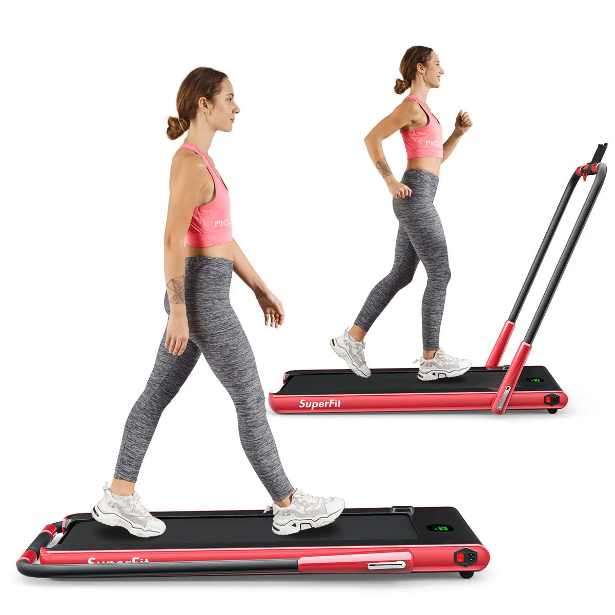 2 in 1 Folding Treadmill, 2.25HP Under Desk Electric Superfit Treadmill - Image 15