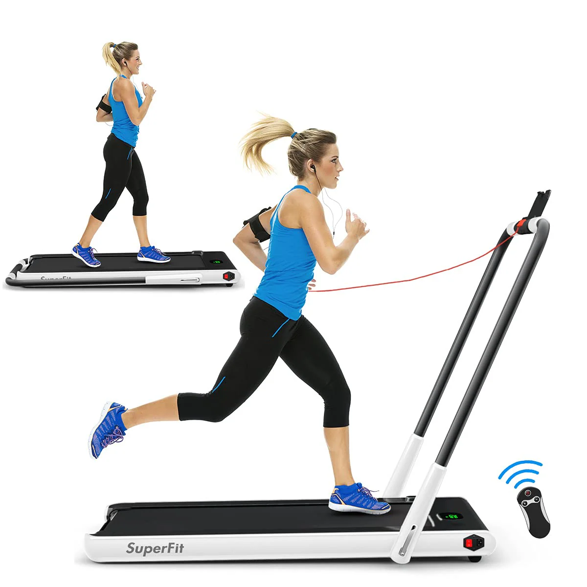 2 in 1 Folding Treadmill, 2.25HP Under Desk Electric Superfit Treadmill - Image 17