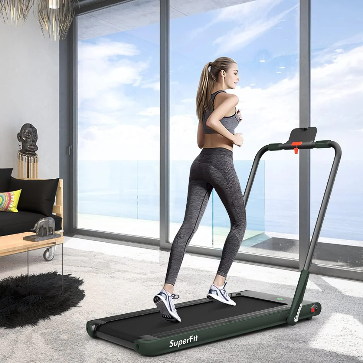 2 in 1 Folding Treadmill, 2.25HP Under Desk Electric Superfit Treadmill - Image 19