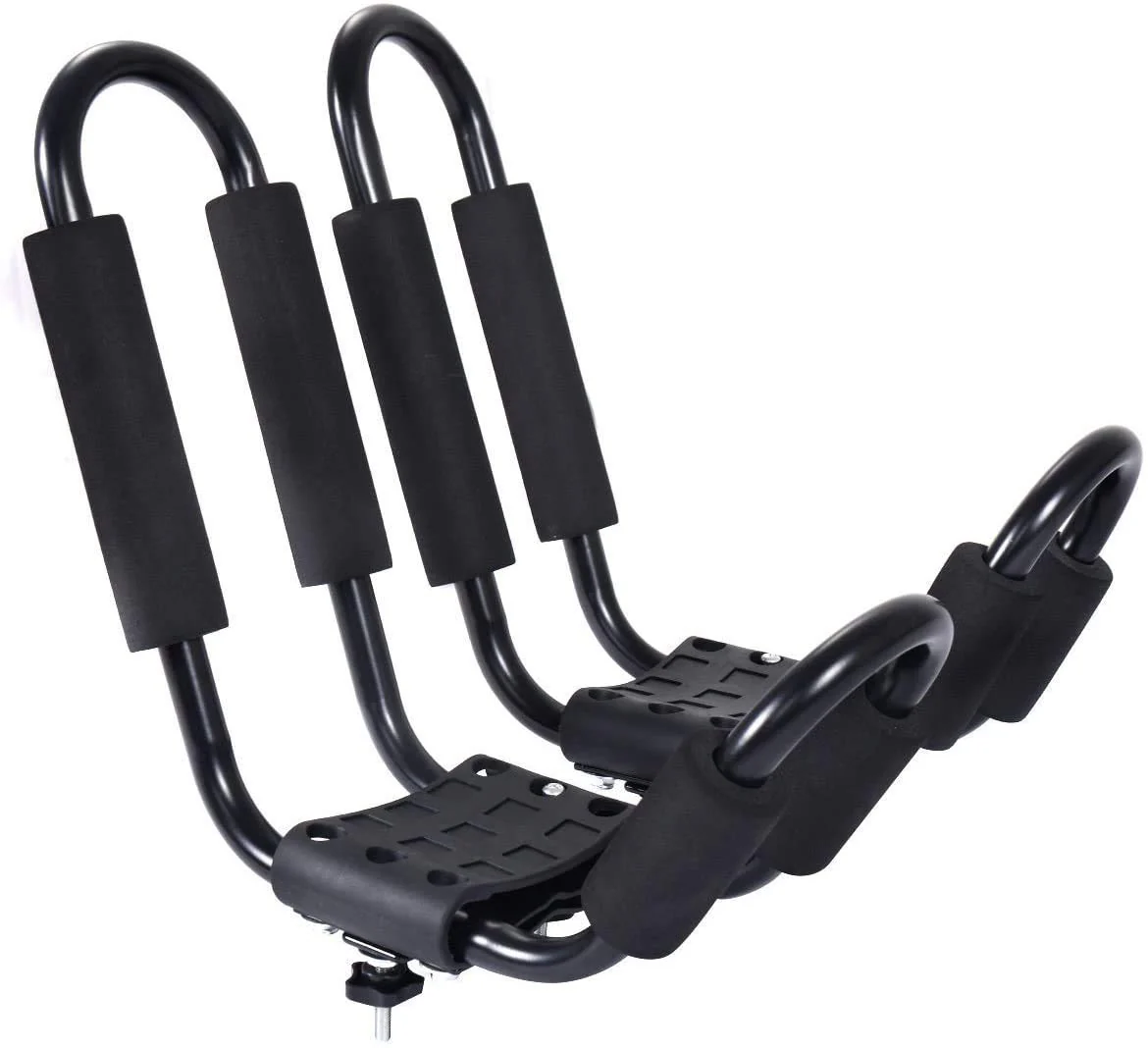 2 Pairs Kayak Roof Rack, Universal Kayak Carrier J-Bar Rack with 4 Tie Down Straps - Image 6