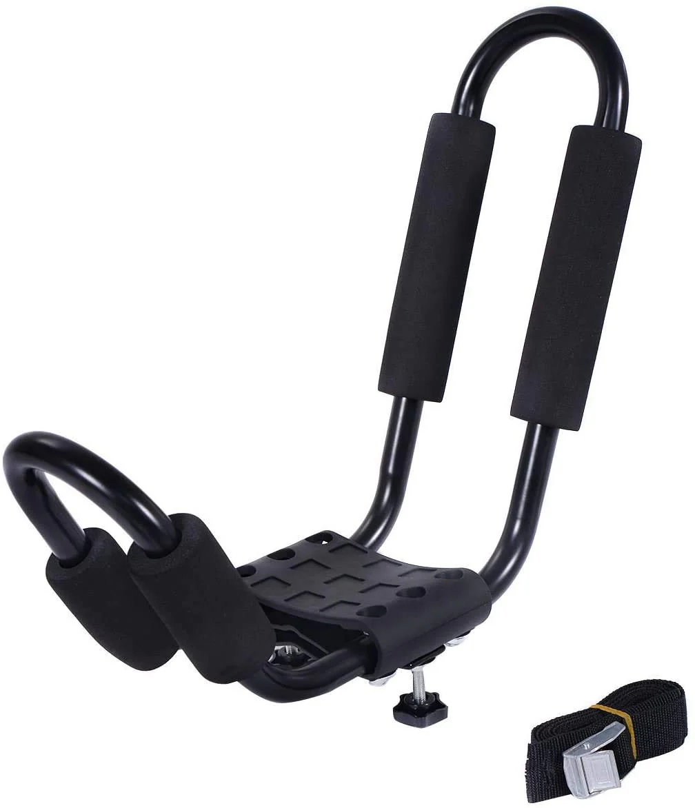 2 Pairs Kayak Roof Rack, Universal Kayak Carrier J-Bar Rack with 4 Tie Down Straps - Image 8