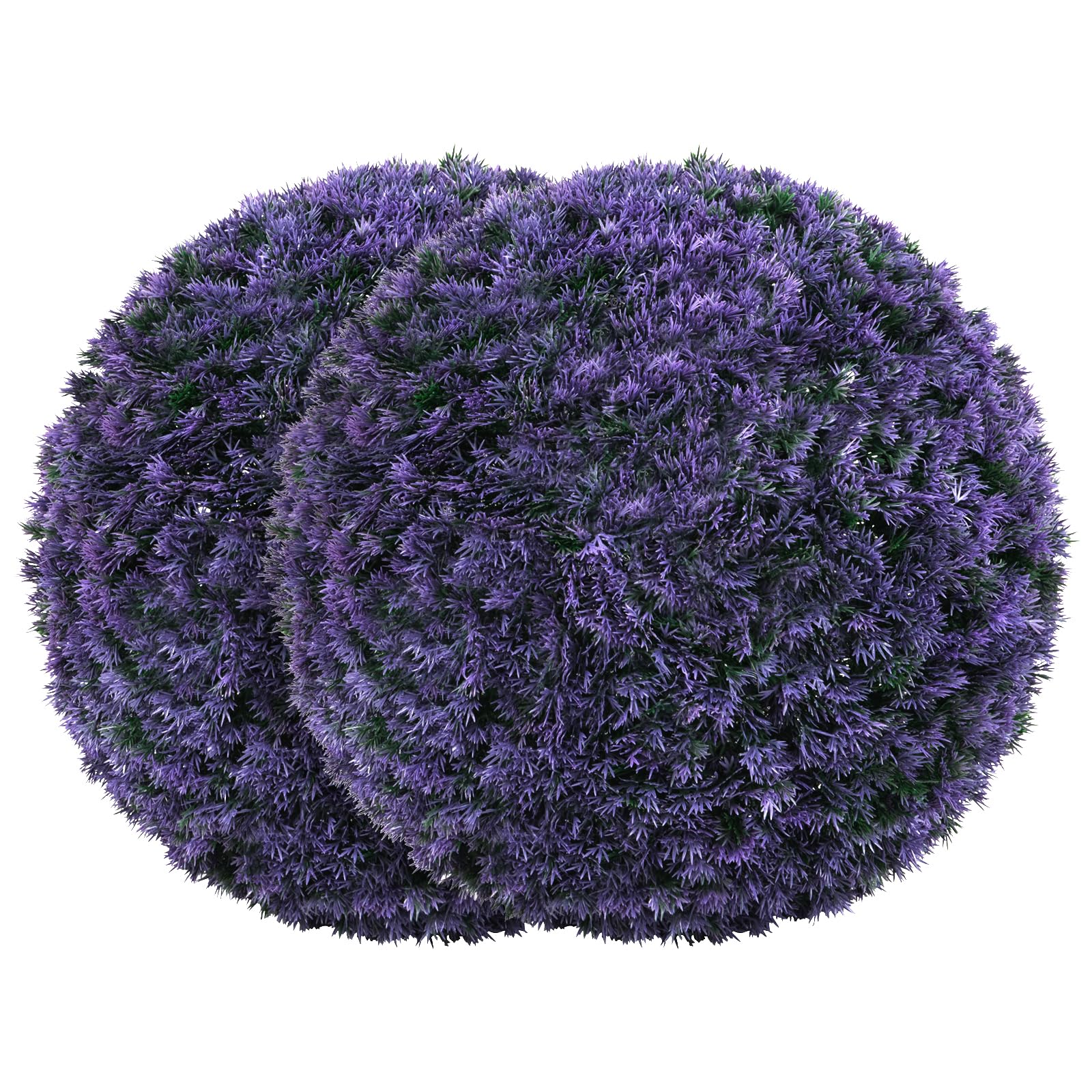 Goplus 2 PCS 15 Inch Artificial Plant Topiary Ball Round Faux Lavender Balls Outdoor