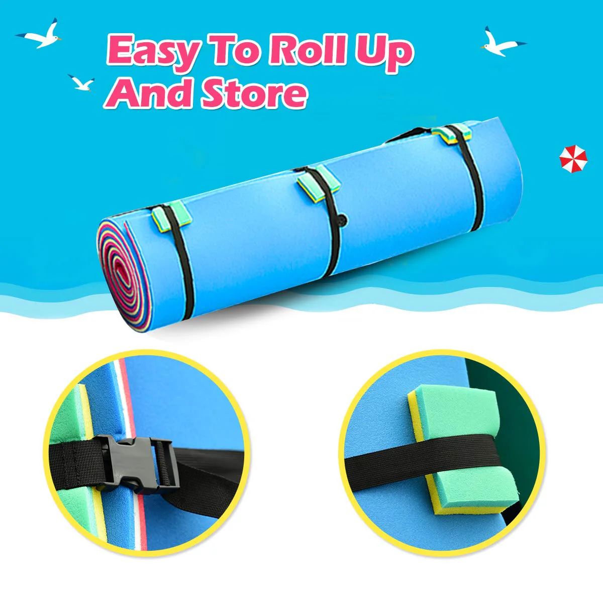 Floating Water Pad Mat, Tear-Resistant XPE Foam (18' x 6' /12' x 6') - Image 13