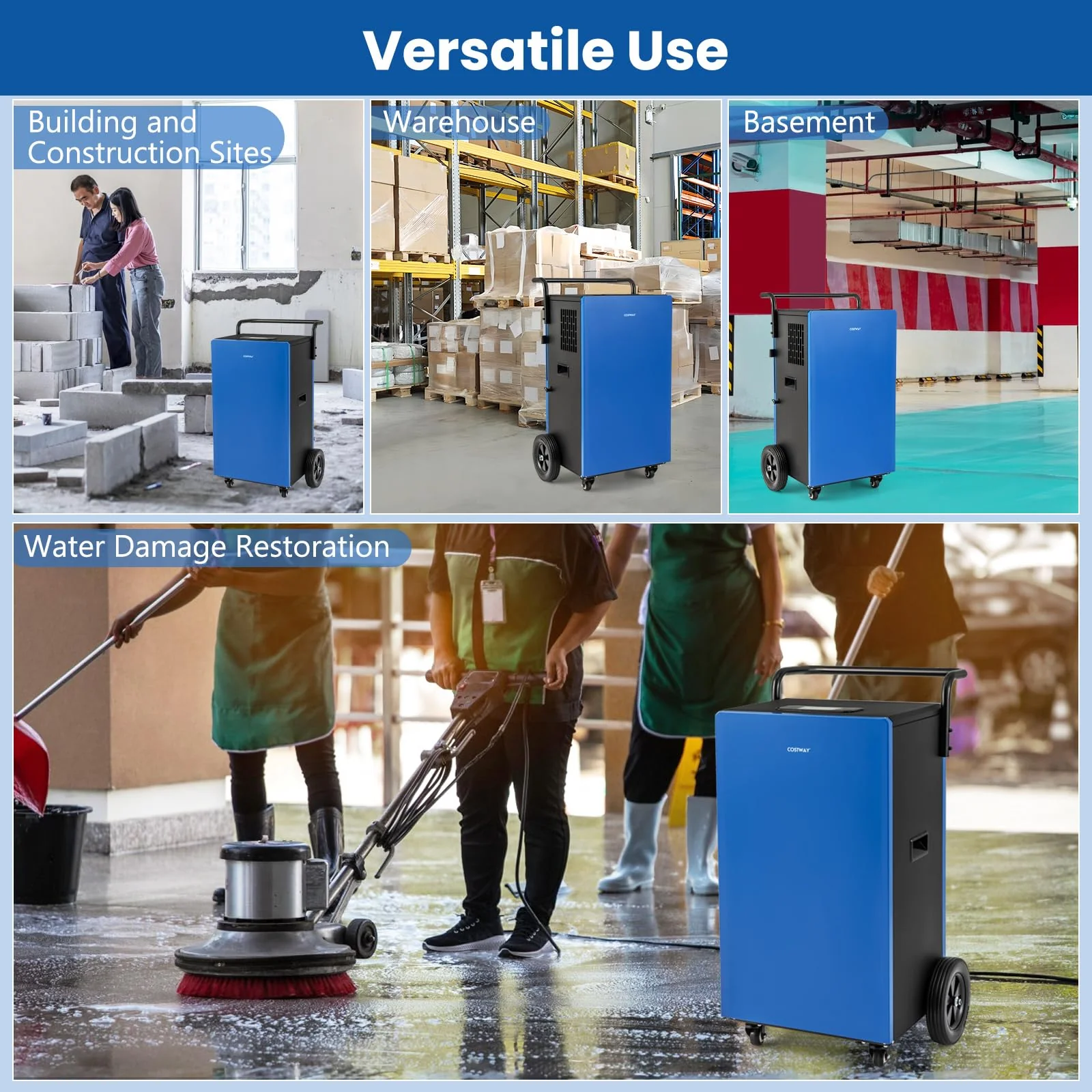 215 Pints Commercial Dehumidifier w/Drain Hose, Industrial Heavy Duty Dehumidifier w/ 24H Timer - Image 3