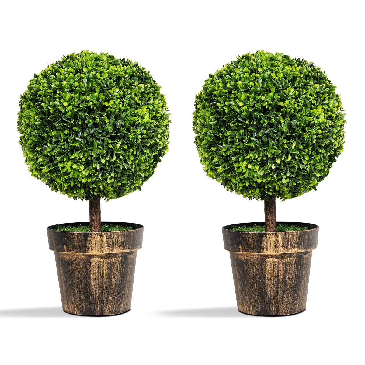 22" Artificial Ball Shaped Tree, Boxwood Tabletop Plant