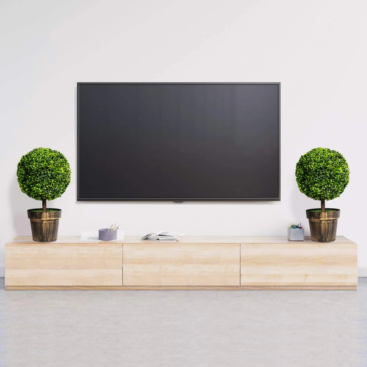 22" Artificial Ball Shaped Tree, Boxwood Tabletop Plant - Image 4