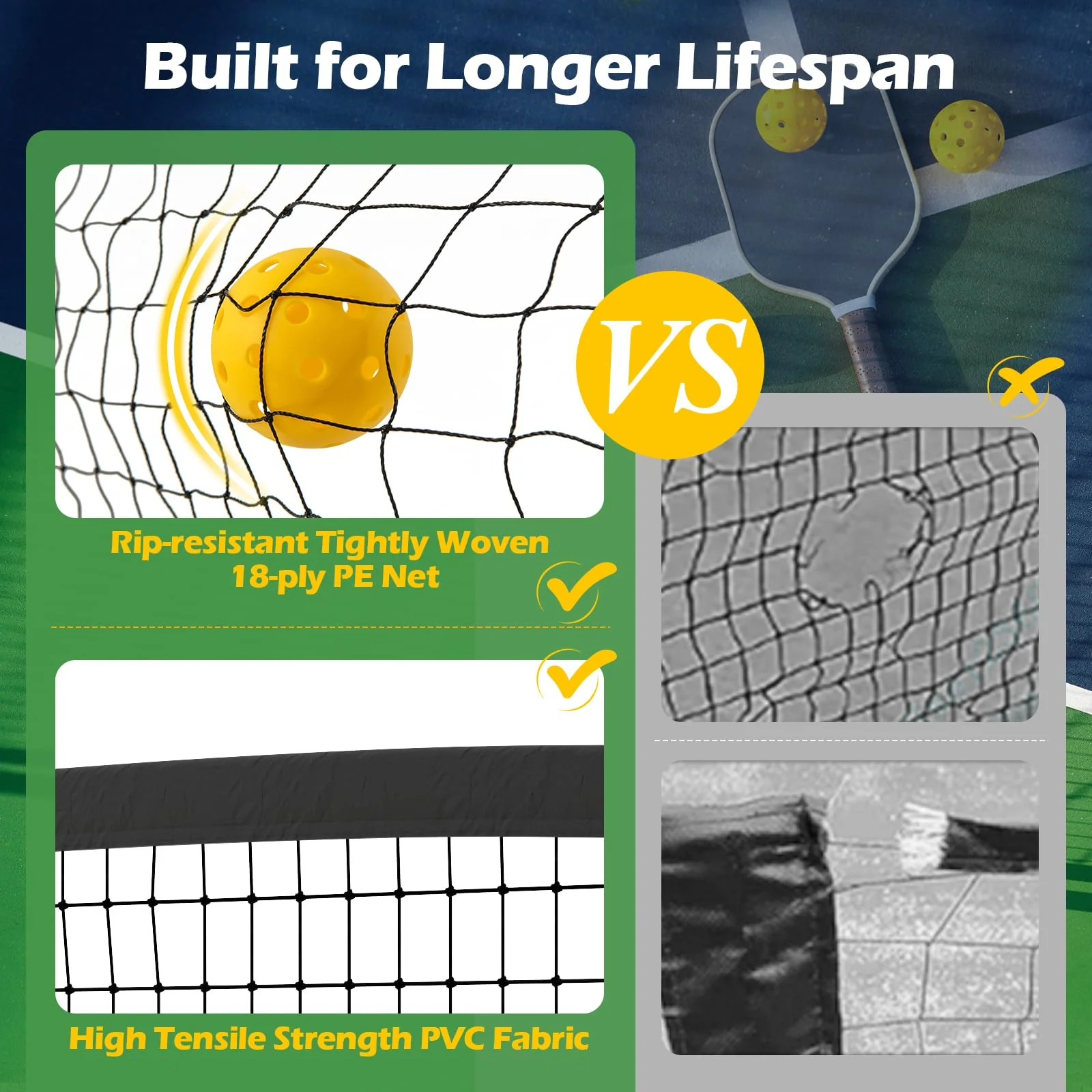 22FT Regulation Size Pickle Ball Net System with Strong Metal Frame - Image 4