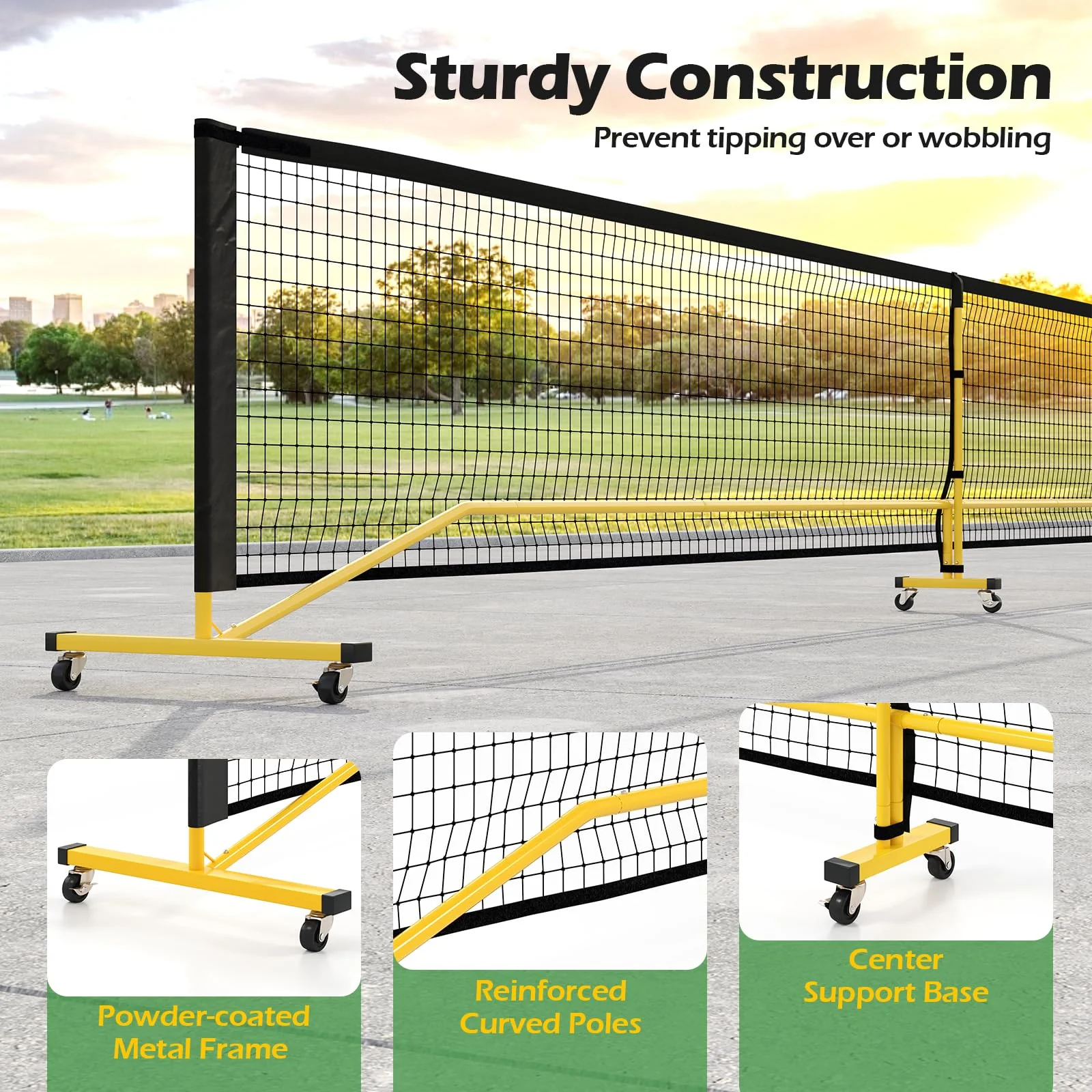 22FT Regulation Size Pickle Ball Net System with Strong Metal Frame - Image 5