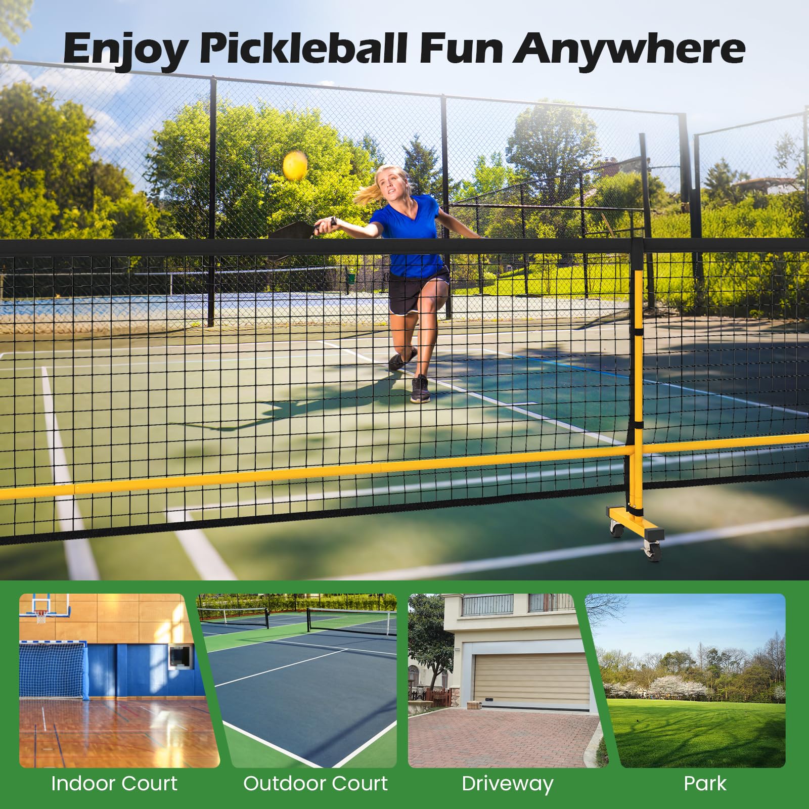 22FT Regulation Size Pickle Ball Net System with Strong Metal Frame - Image 9