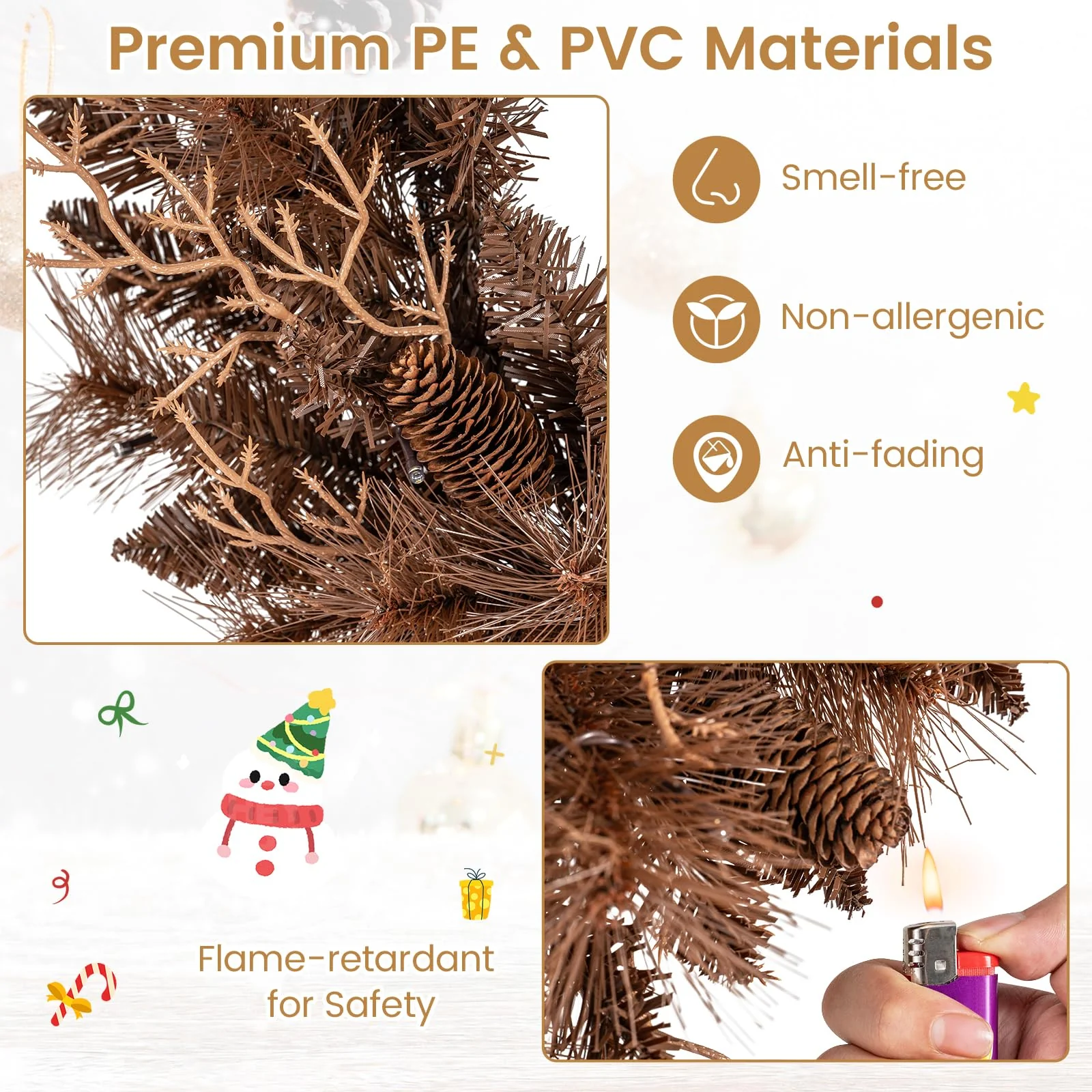 24 Inch Pre-lit Christmas Wreath with 105 Branch Tips and 35 Warm White LED Lights-1 piece - Image 6