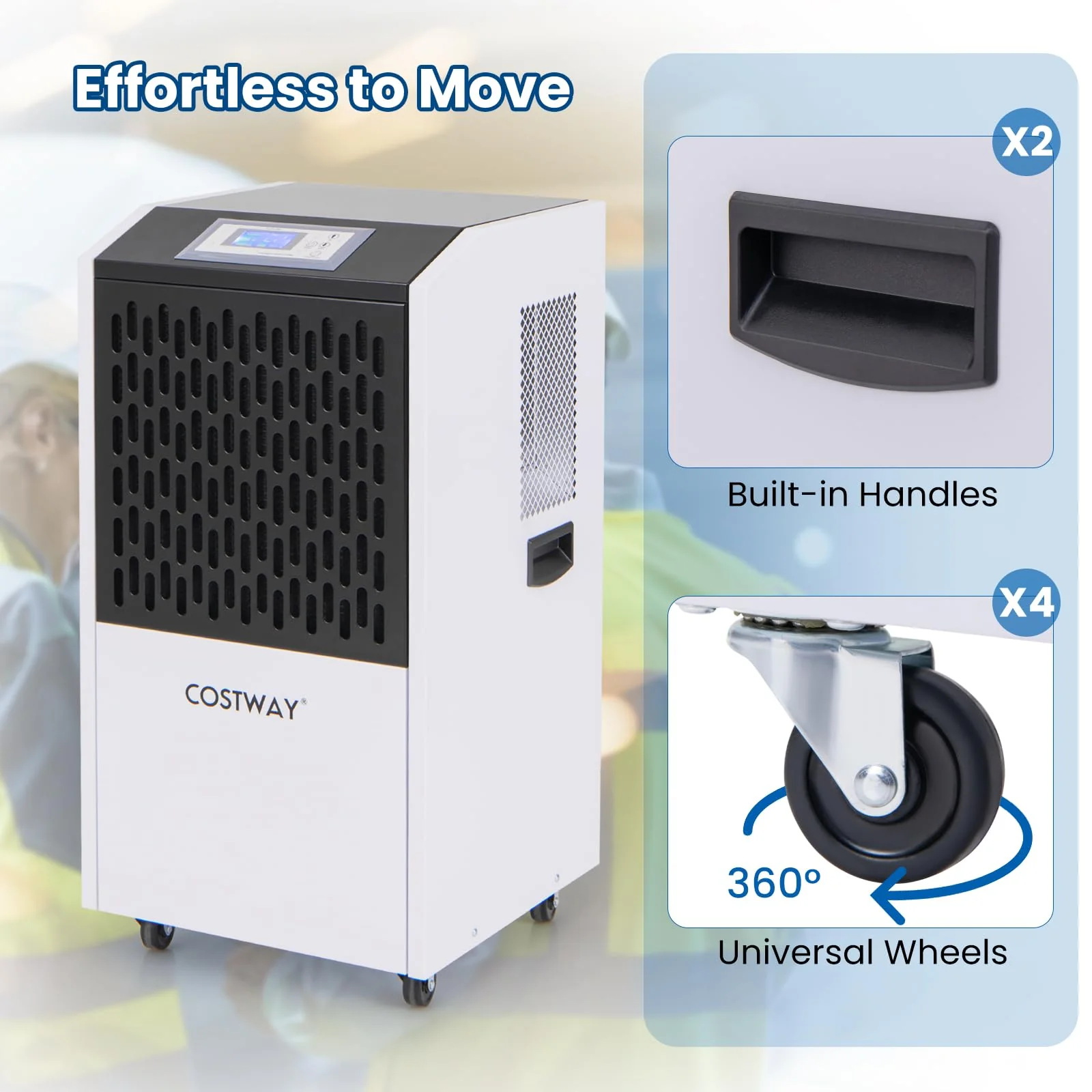 250 Pints Commercial Dehumidifier with Drain Hose, Industrial Heavy Duty Dehumidifier - Image 3