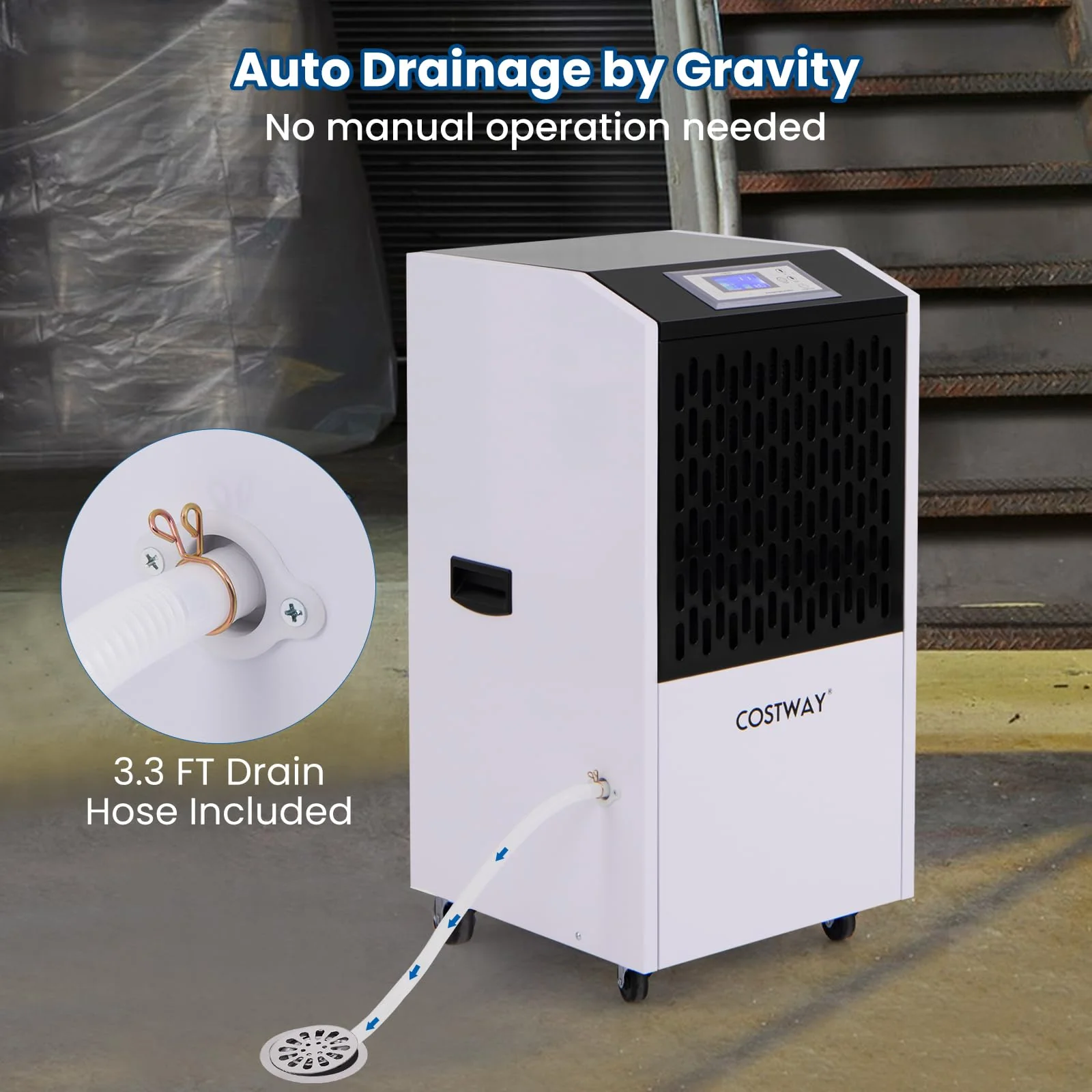 250 Pints Commercial Dehumidifier with Drain Hose, Industrial Heavy Duty Dehumidifier - Image 4