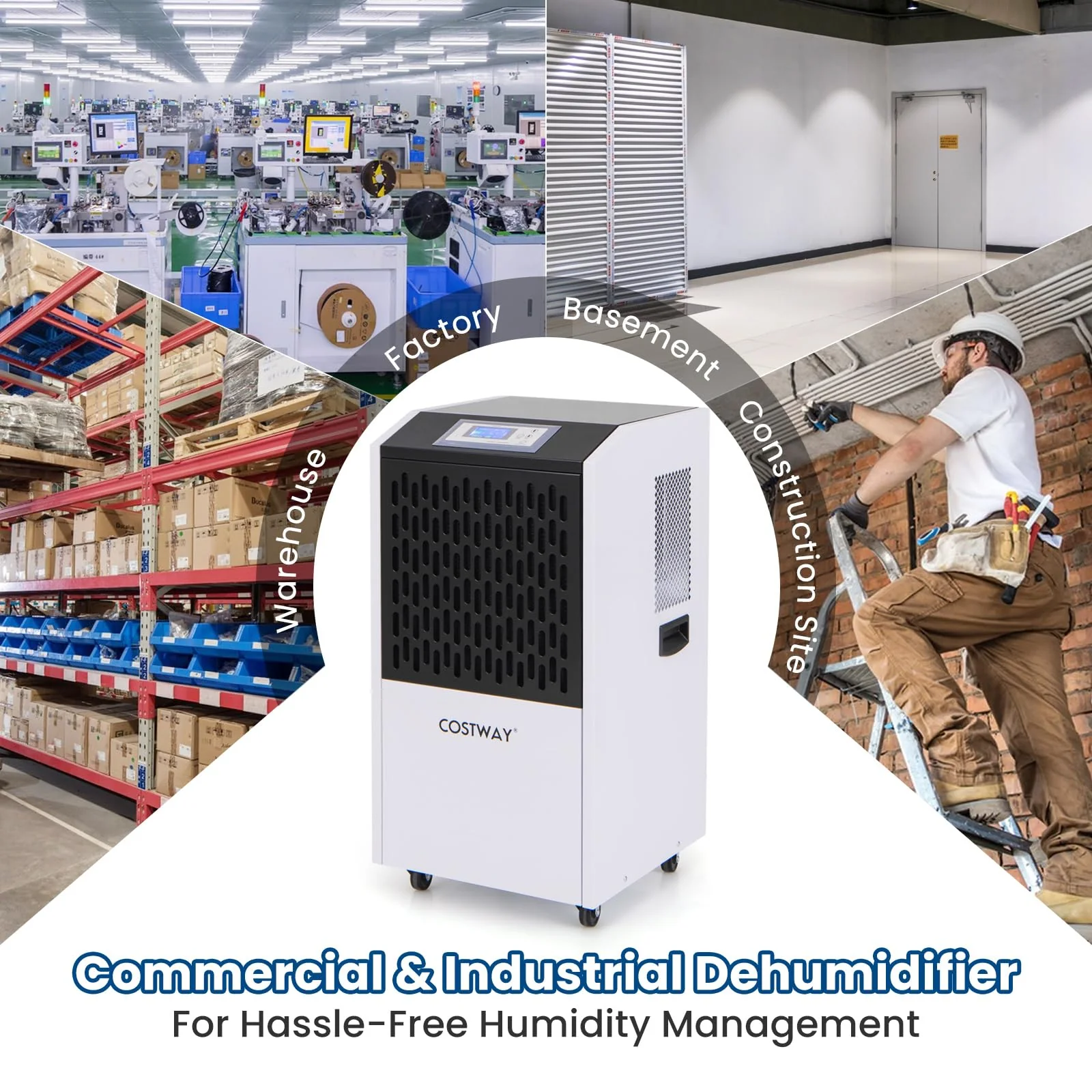 250 Pints Commercial Dehumidifier with Drain Hose, Industrial Heavy Duty Dehumidifier - Image 7