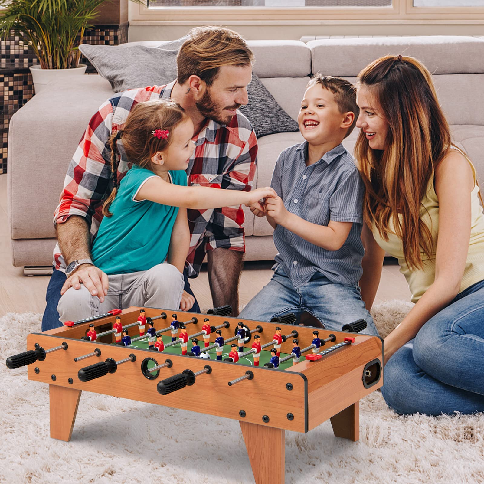 27" Foosball Table, Portable Tabletop Soccer Game - Image 8