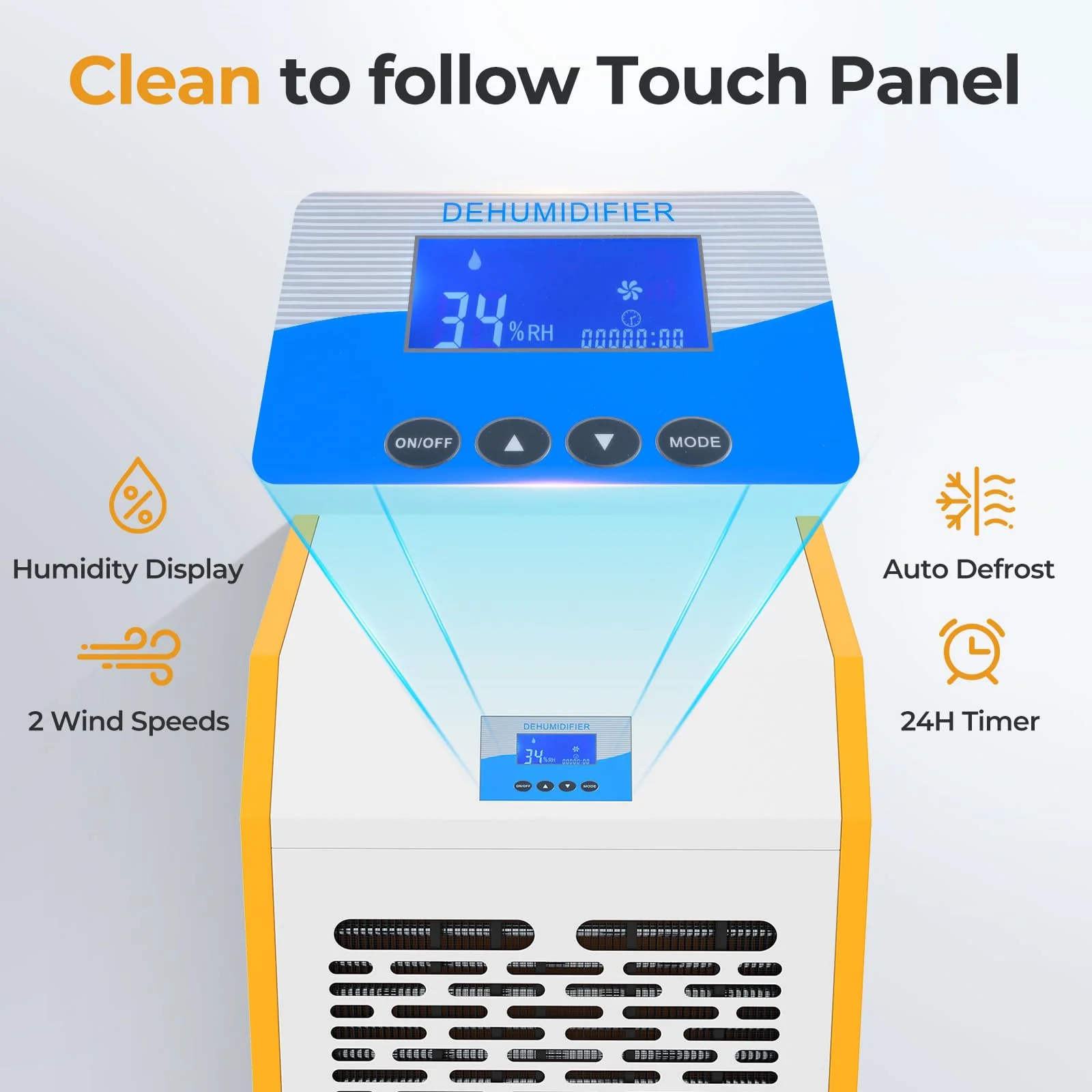 290 Pints Commercial Dehumidifier with Pump, Industrial Dehumidifier with Drain Hose, 24H Timer & Wheels for Basement - Image 3