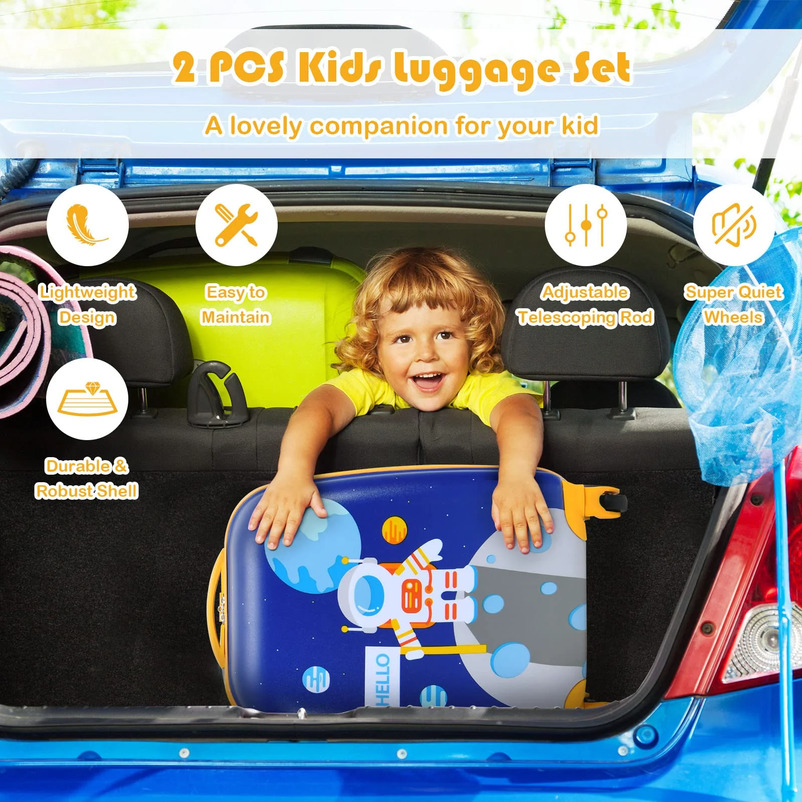 2PC Kids Luggage, 12" & 16" Kids Carry On Luggage Set - Image 7