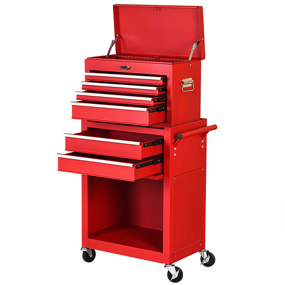 2PCS Rolling Tool Chest, 6-Drawer Toolbox Set of 2 - Image 10