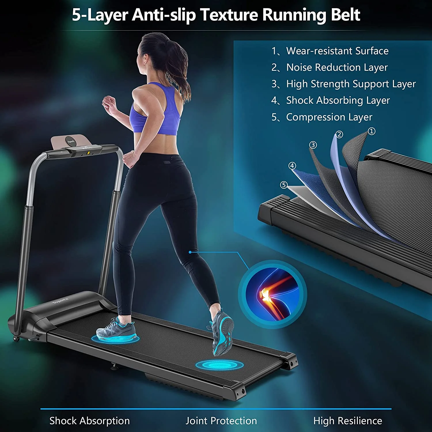 3.0HP Folding Treadmill, Foldable Superfit Treadmill - Image 4