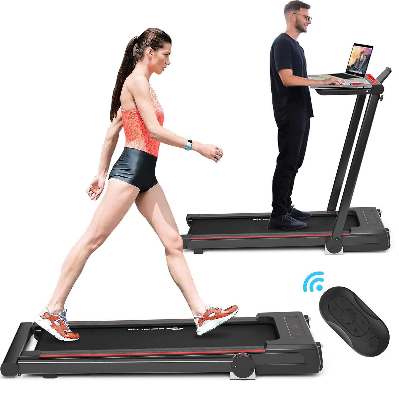 Goplus 3 in 1 Under Desk Treadmill Walking Pad with Removable Desktop - Image 2