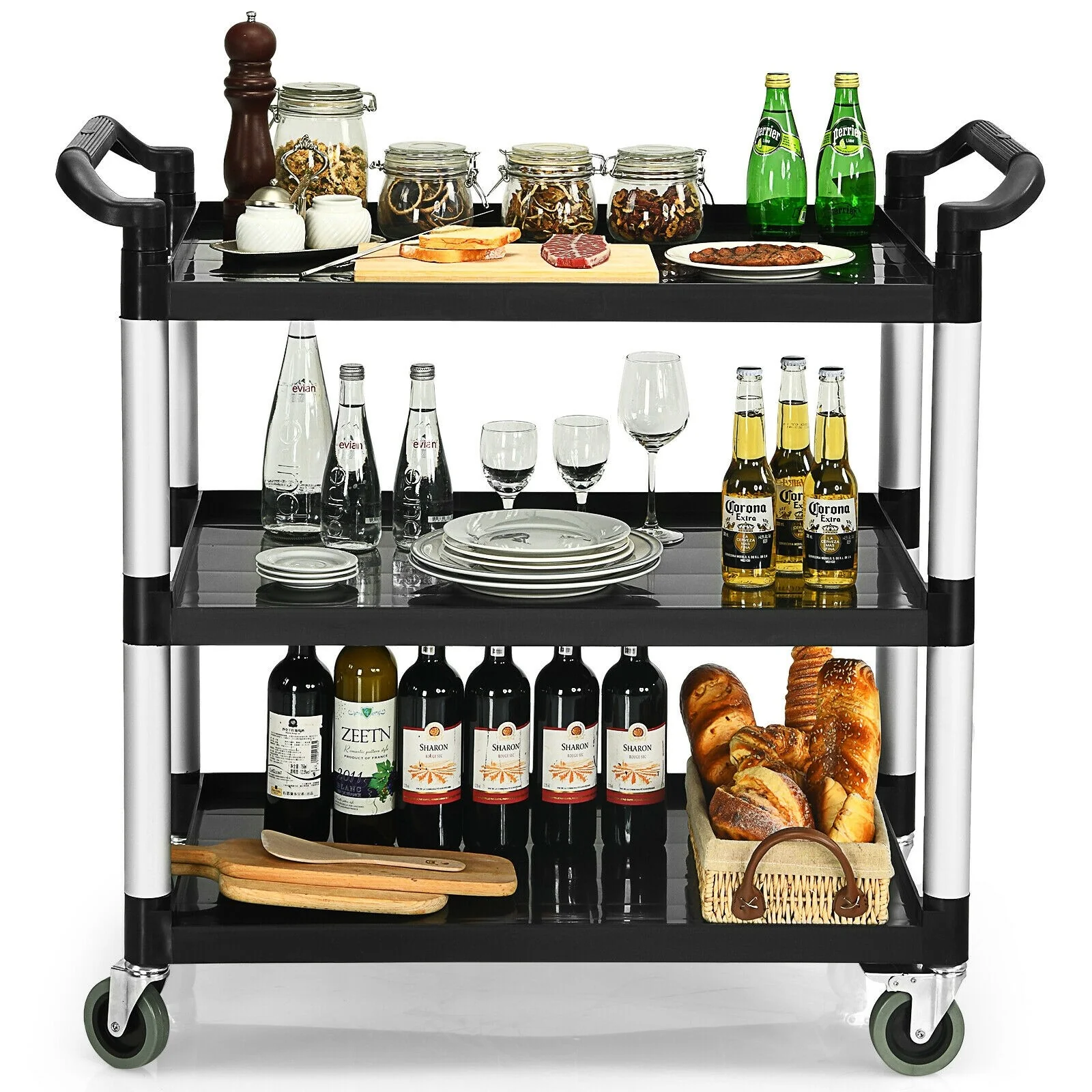 3-Tier Rolling Utility Cart with Wheels - Image 11