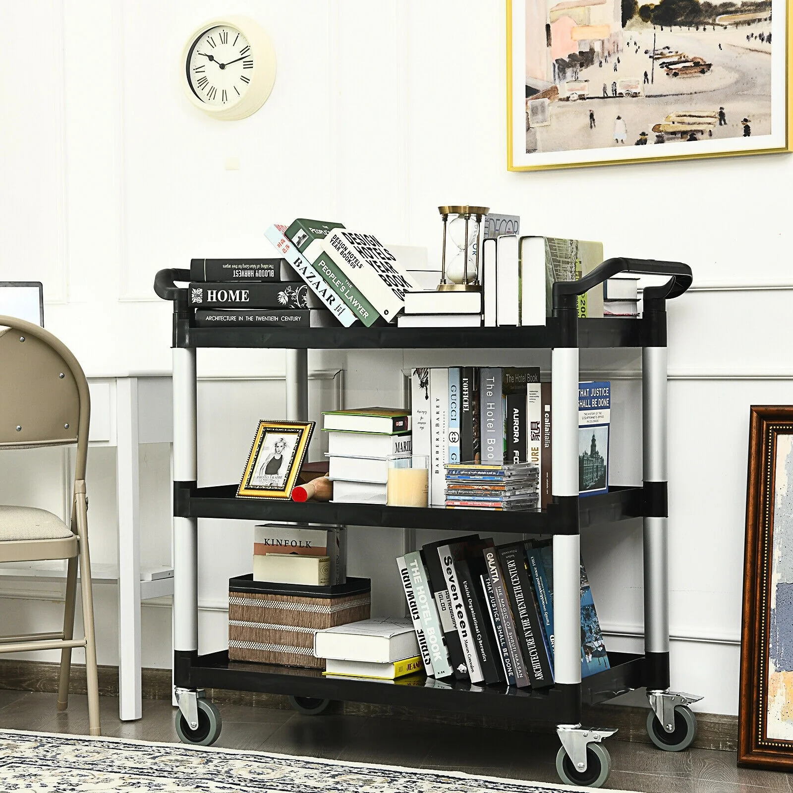 3-Tier Rolling Utility Cart with Wheels - Image 3
