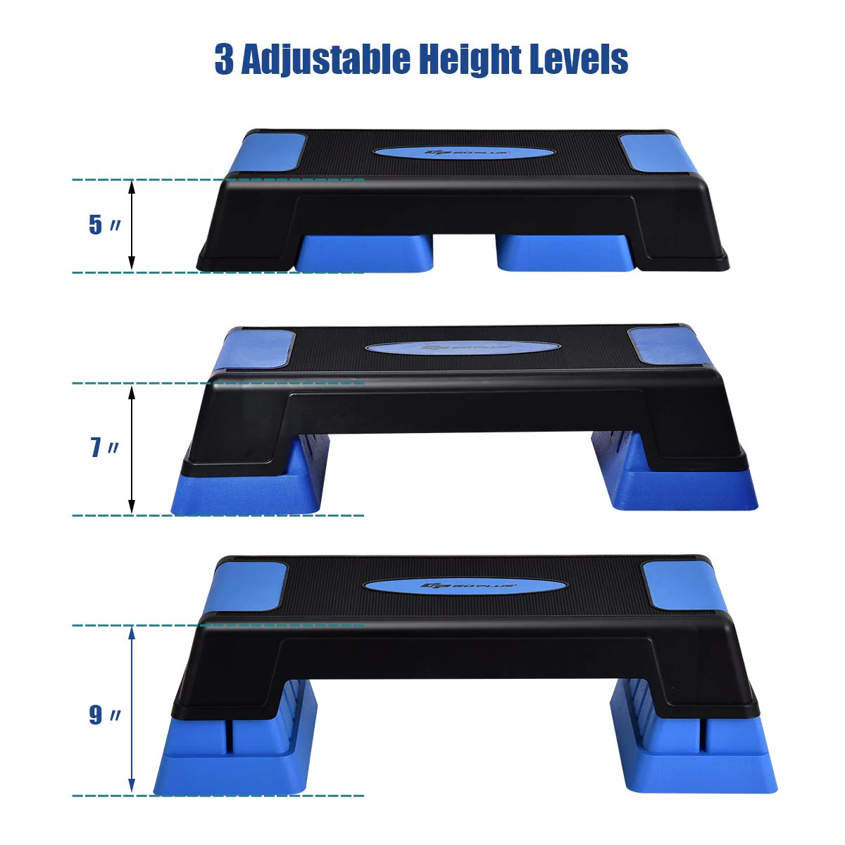 30'' Aerobic Stepper with Risers, 5 x 7 x 9 Levels Height Adjustable - Image 7