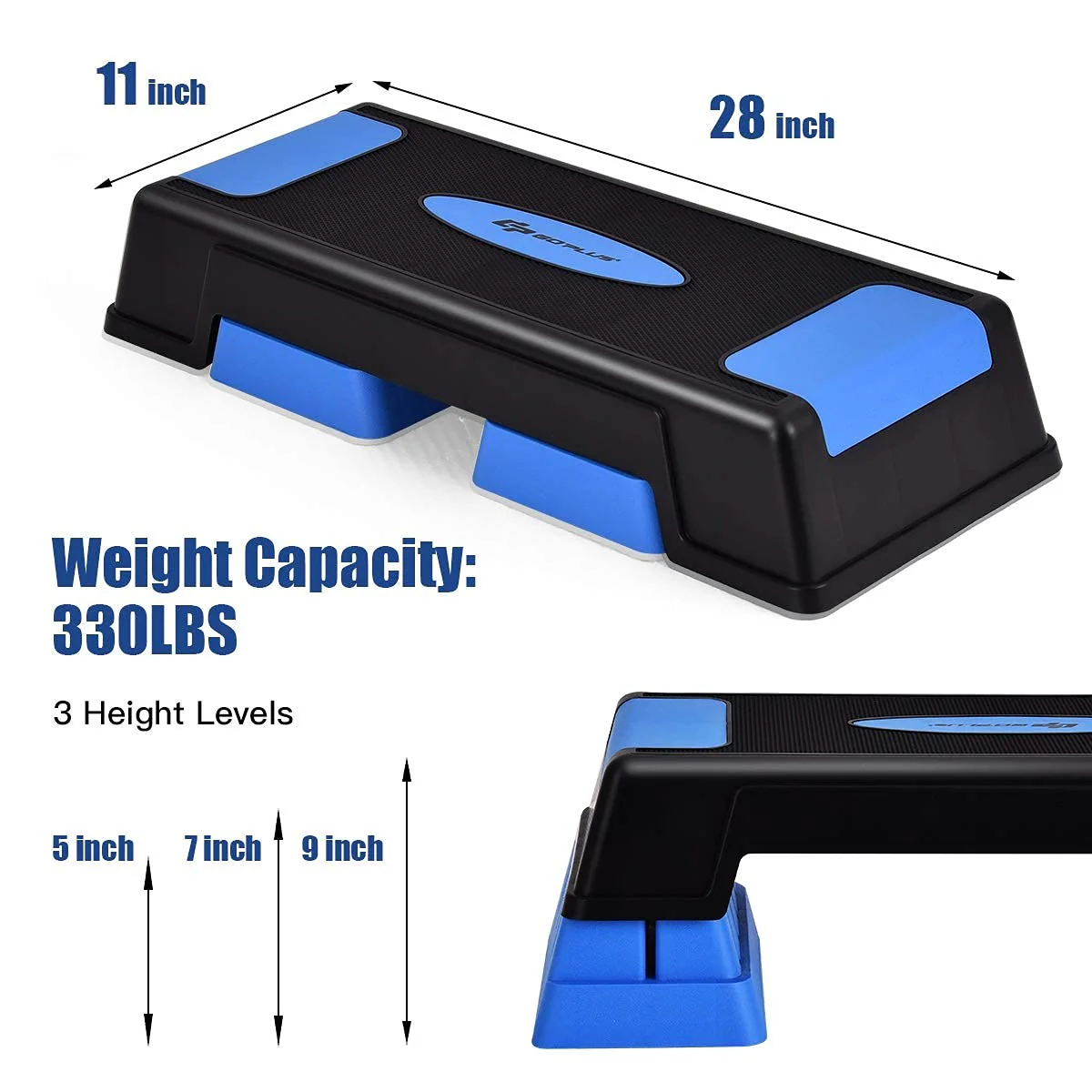 30'' Aerobic Stepper with Risers, 5 x 7 x 9 Levels Height Adjustable - Image 8