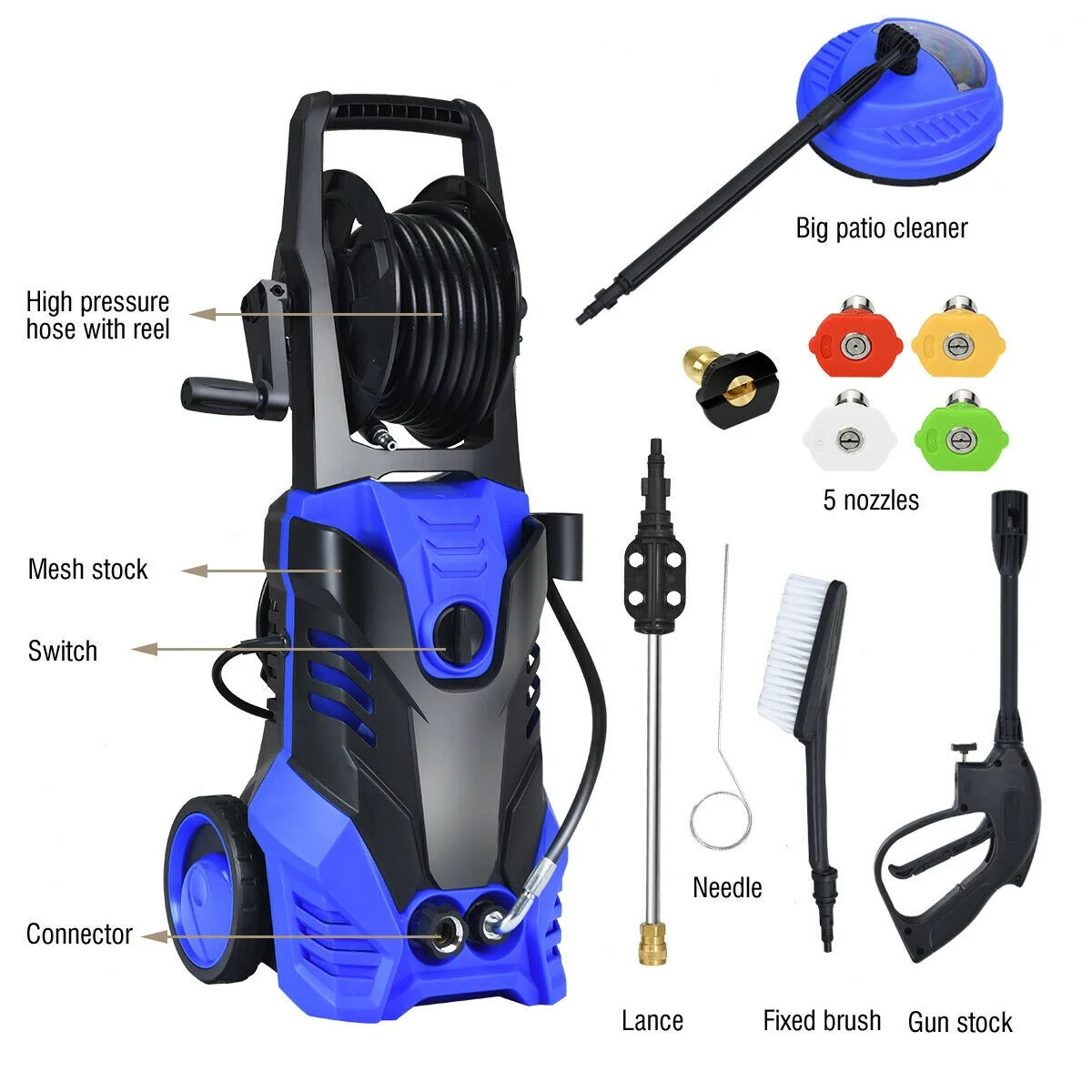 3000PSI Electric Pressure Washer, Portable High Power Washer - Image 6