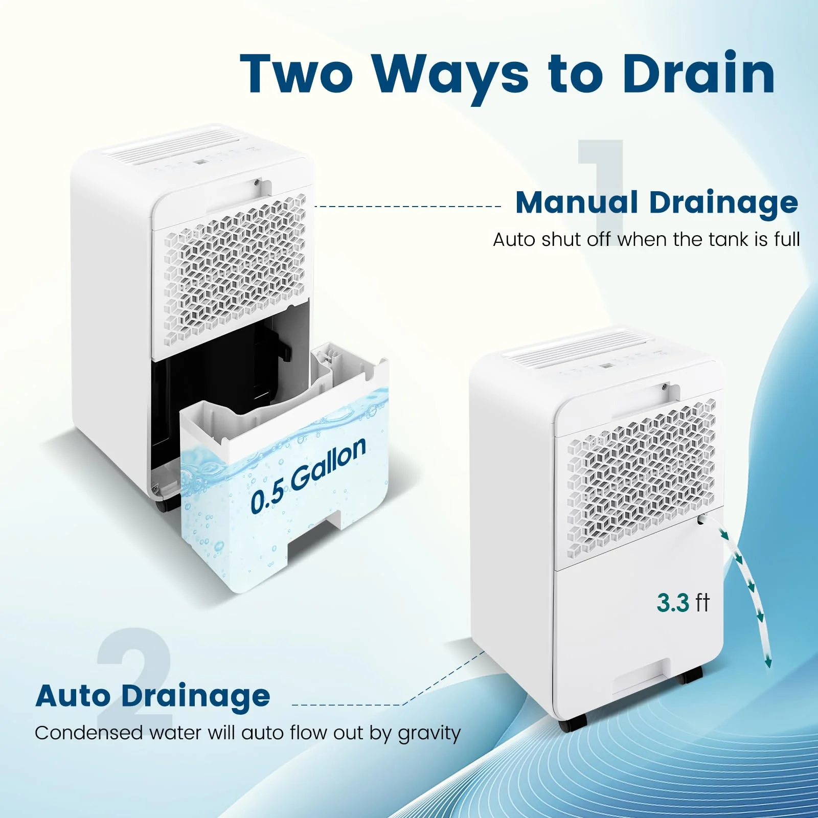 32 Pints/Day Portable Quiet Dehumidifier for Rooms up to 2500 Sq. Ft w/ Sleep Mode, 24H Timer - Image 7