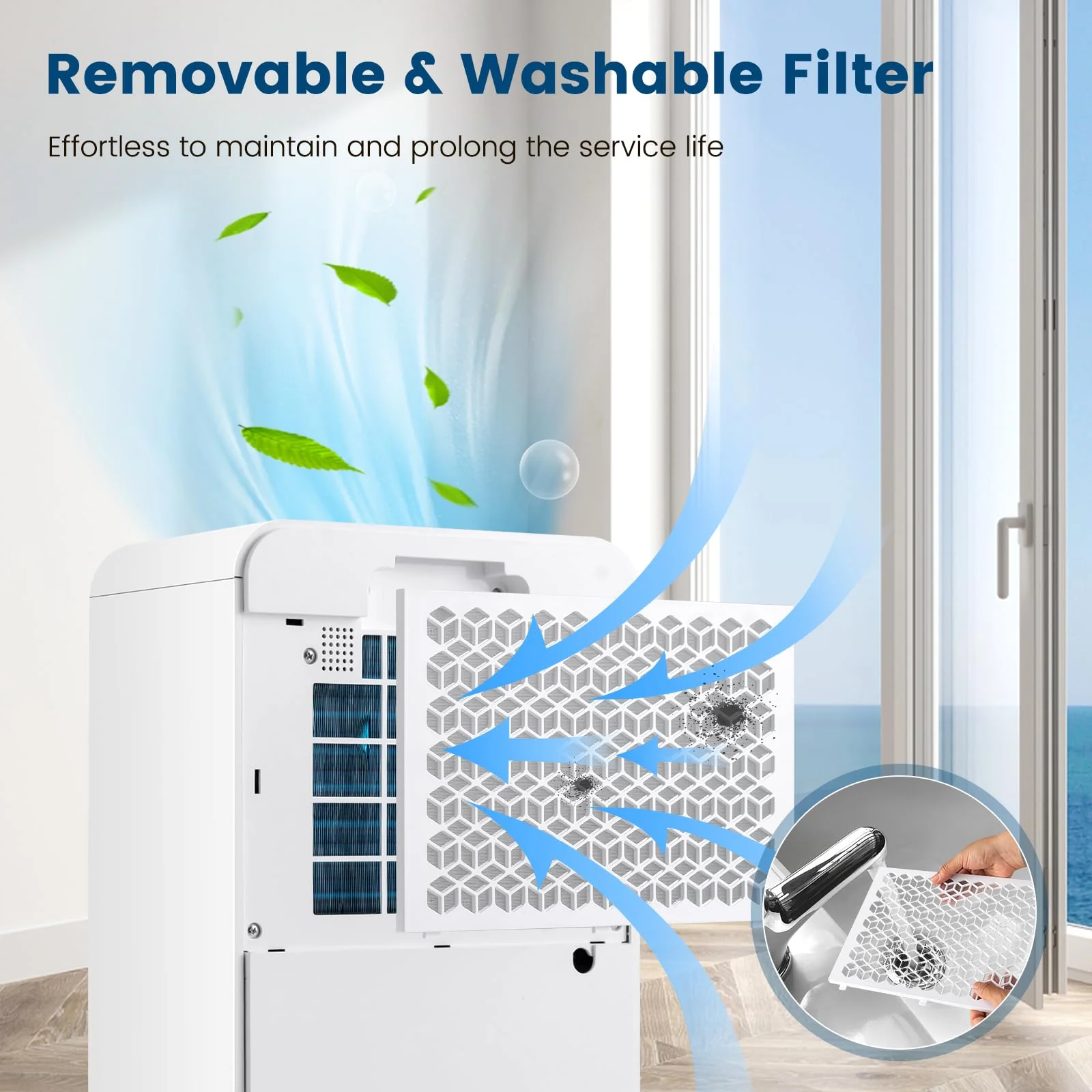 32 Pints/Day Portable Quiet Dehumidifier for Rooms up to 2500 Sq. Ft w/ Sleep Mode, 24H Timer - Image 9