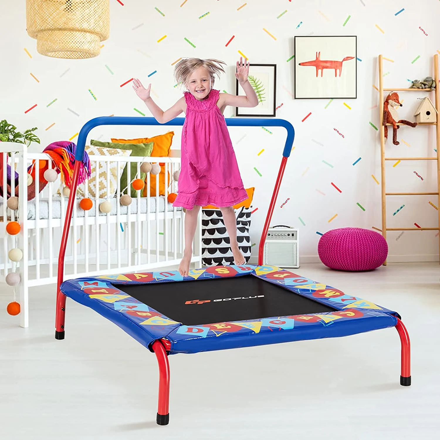 36" Square Toddler Trampoline, 330LBS Load Mini Kids Trampoline - Image 3