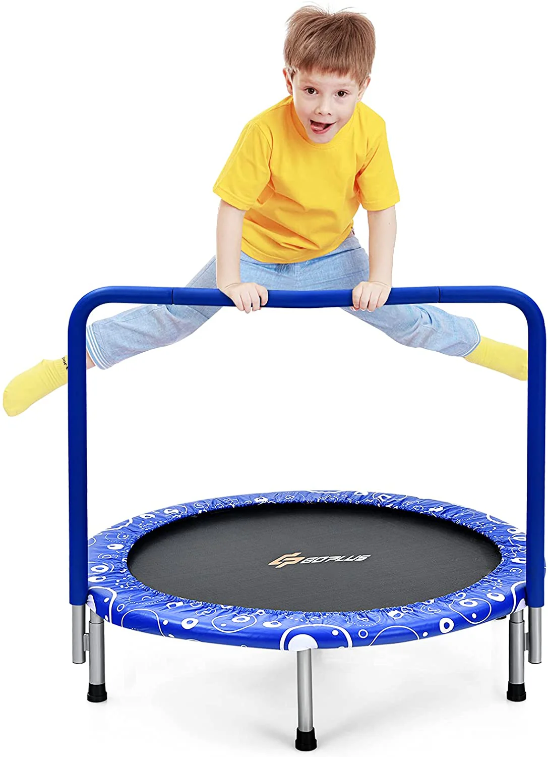 36Inch Kids Trampoline, Foldable Mini Rebounder with Full Covered Handle and Safety Pad - Image 10