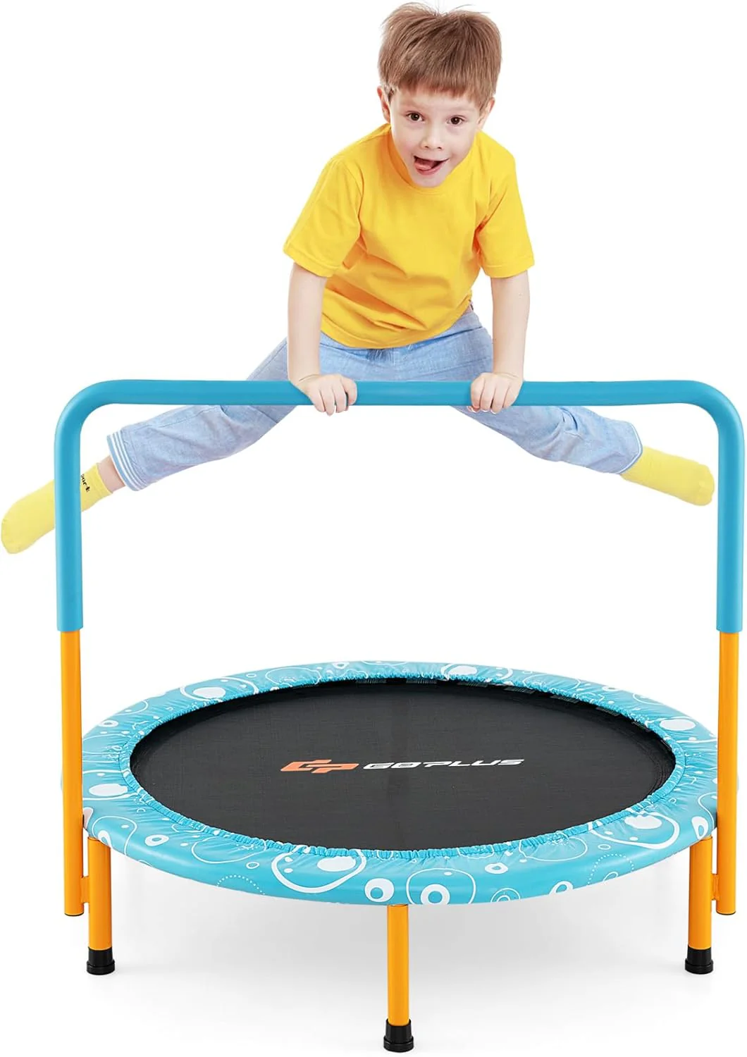 36Inch Kids Trampoline, Foldable Mini Rebounder with Full Covered Handle and Safety Pad - Image 11